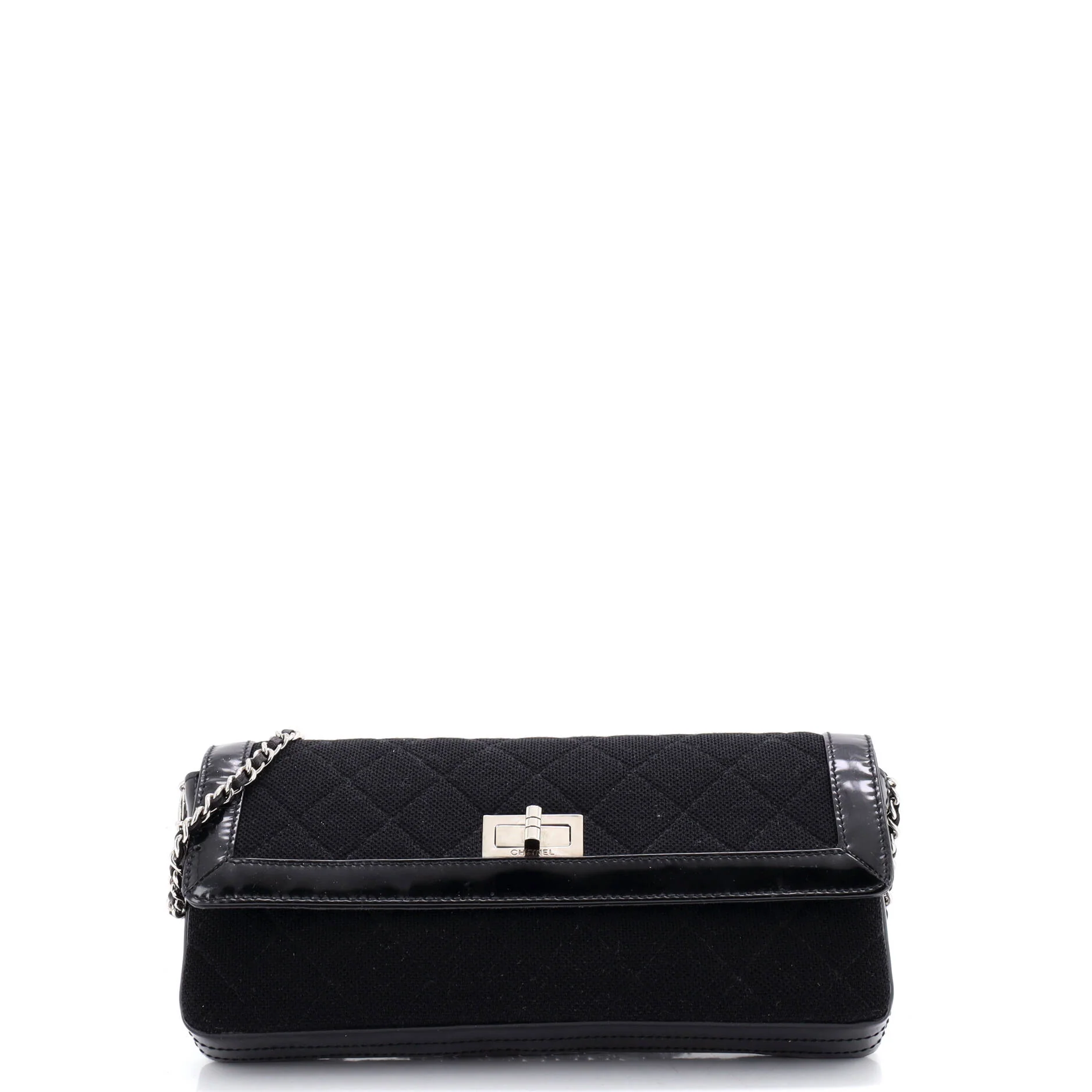 Reissue Flap Bag Quilted Jersey with Patent East West