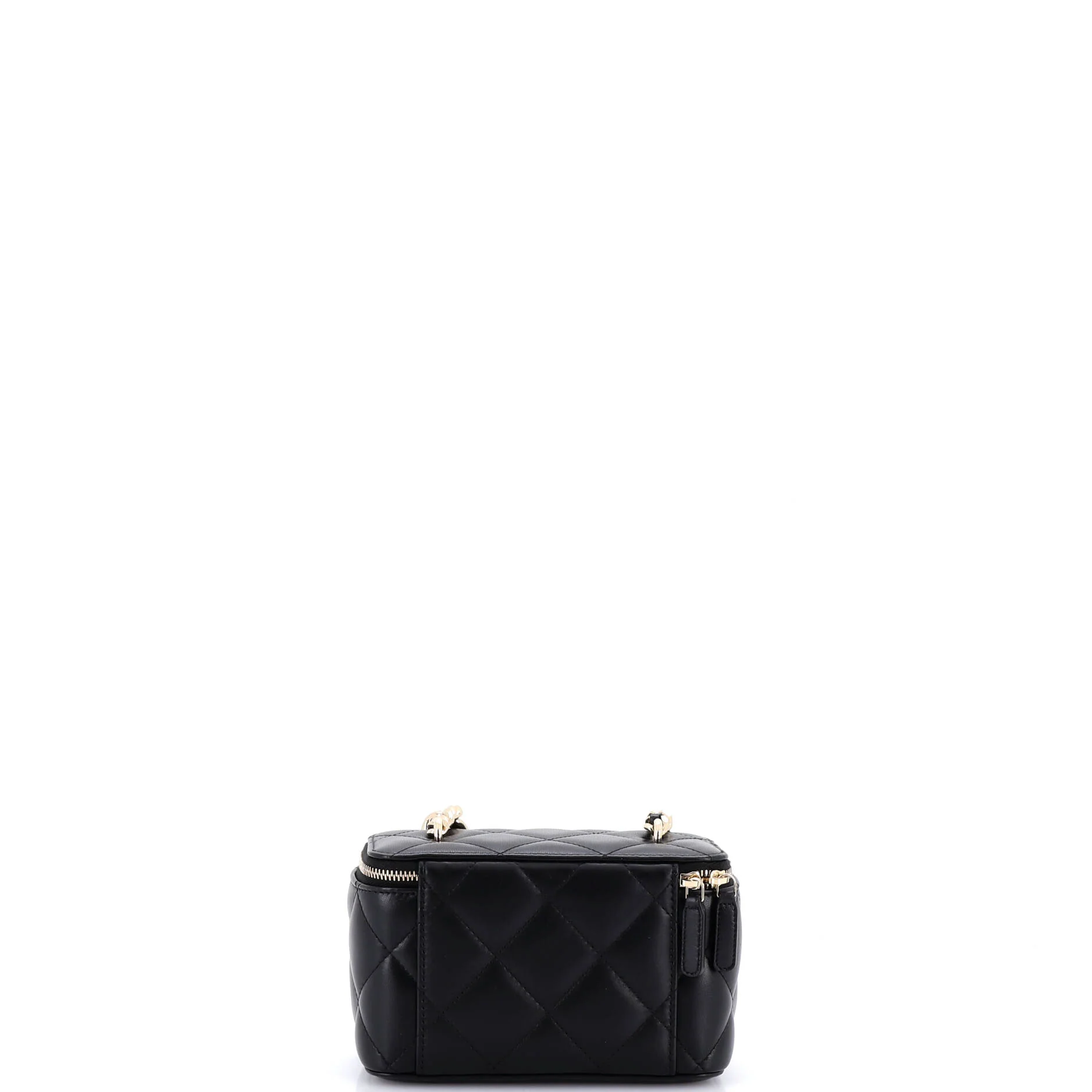 Resin Elegant Chain Vanity Case Quilted Lambskin Small - Image 3