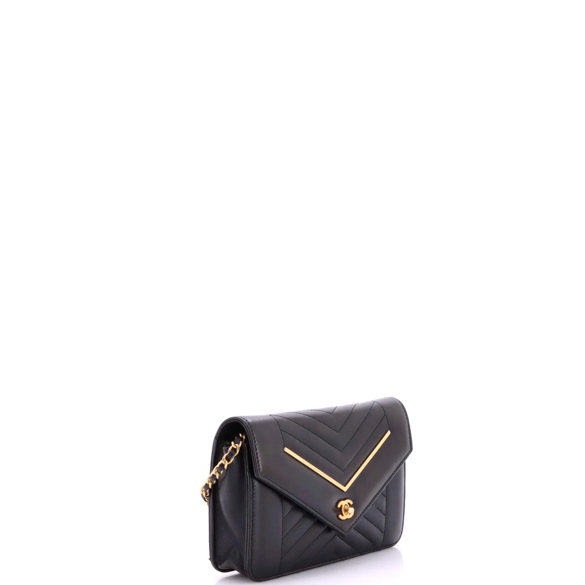 Reversed Wallet on Chain Chevron Lambskin - Image 3