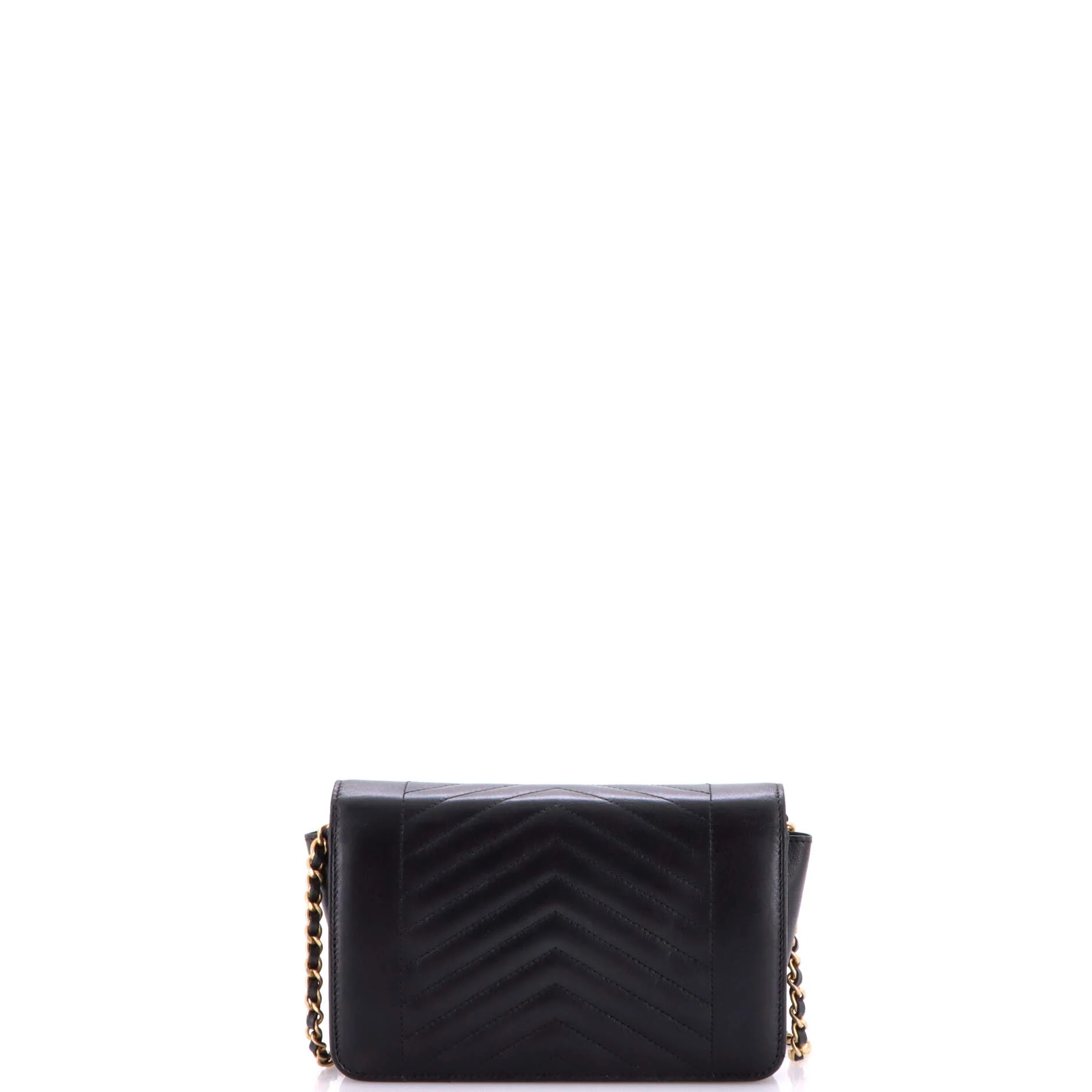 Reversed Wallet on Chain Chevron Lambskin - Image 4