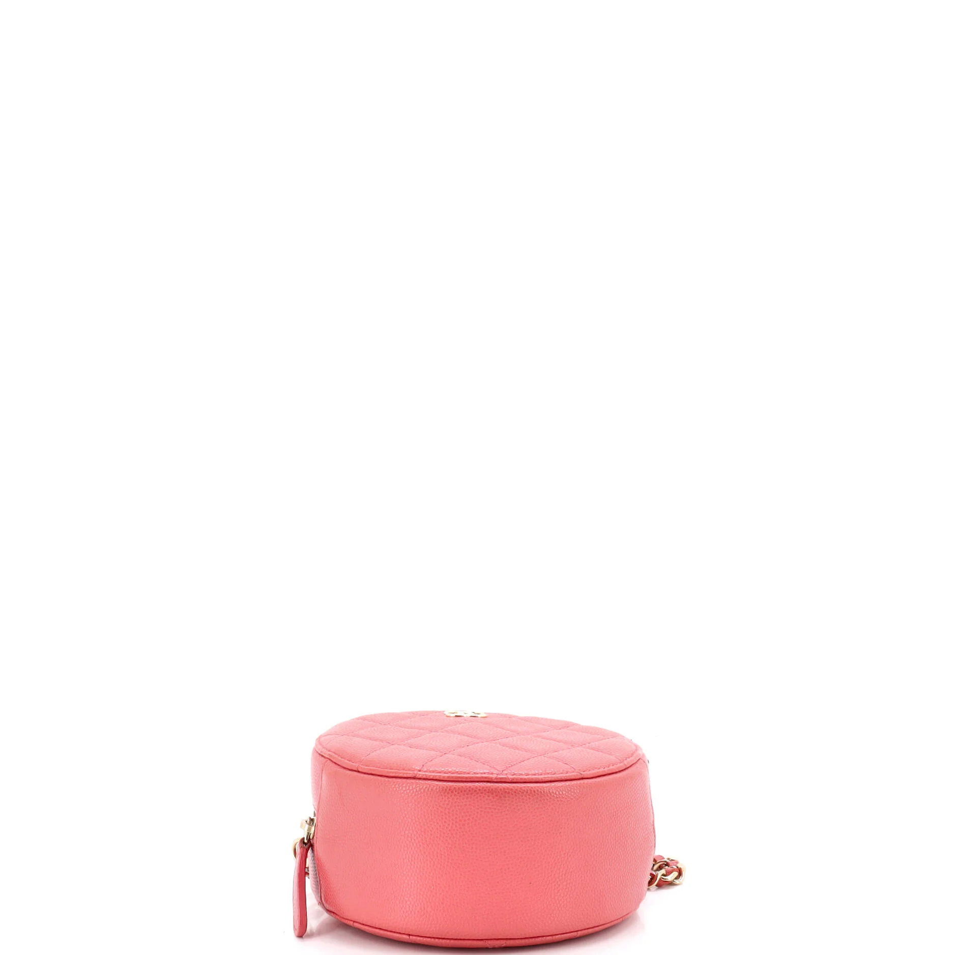 Round Clutch with Chain Quilted Caviar Mini - Image 5
