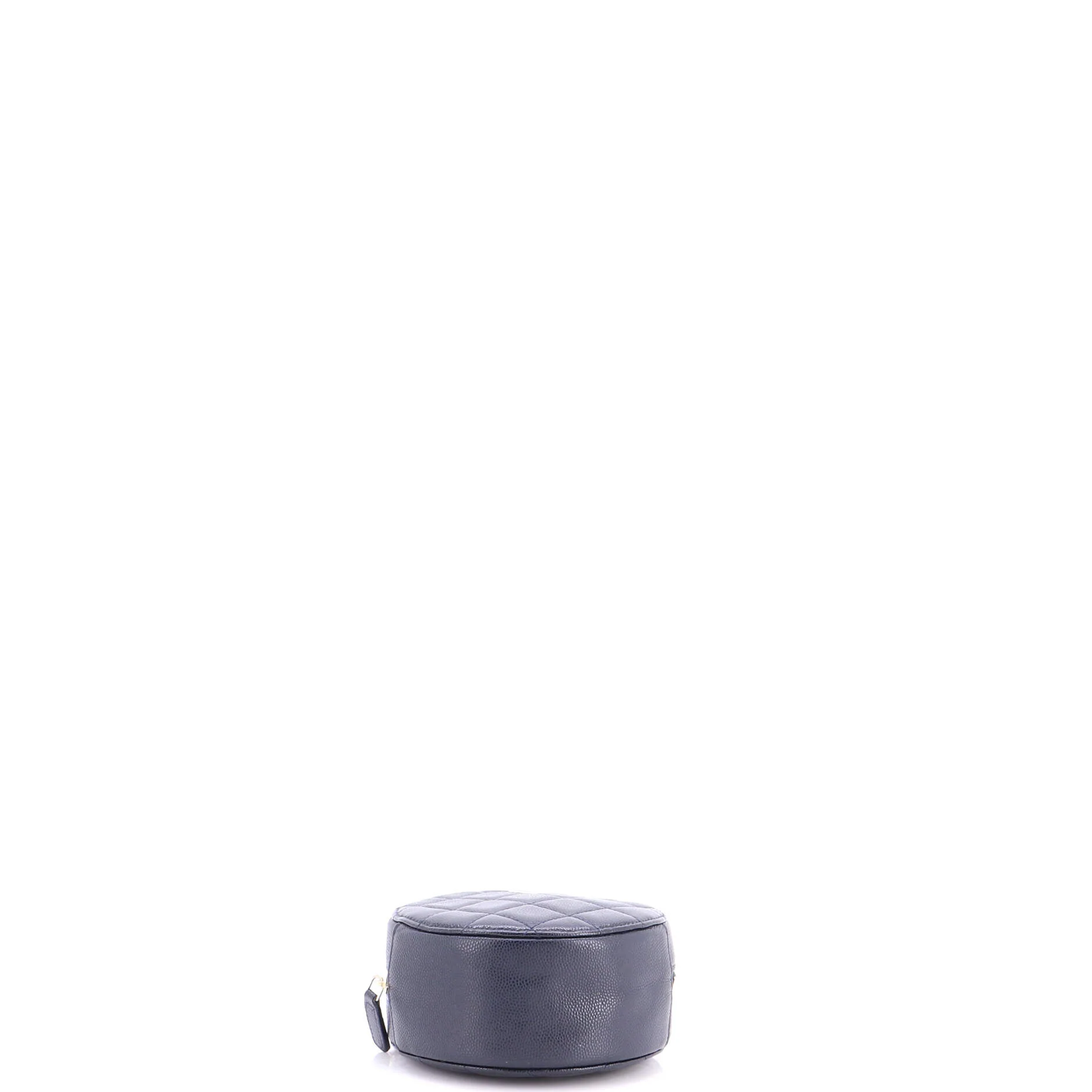 Round Clutch with Chain Quilted Caviar Mini - Image 4