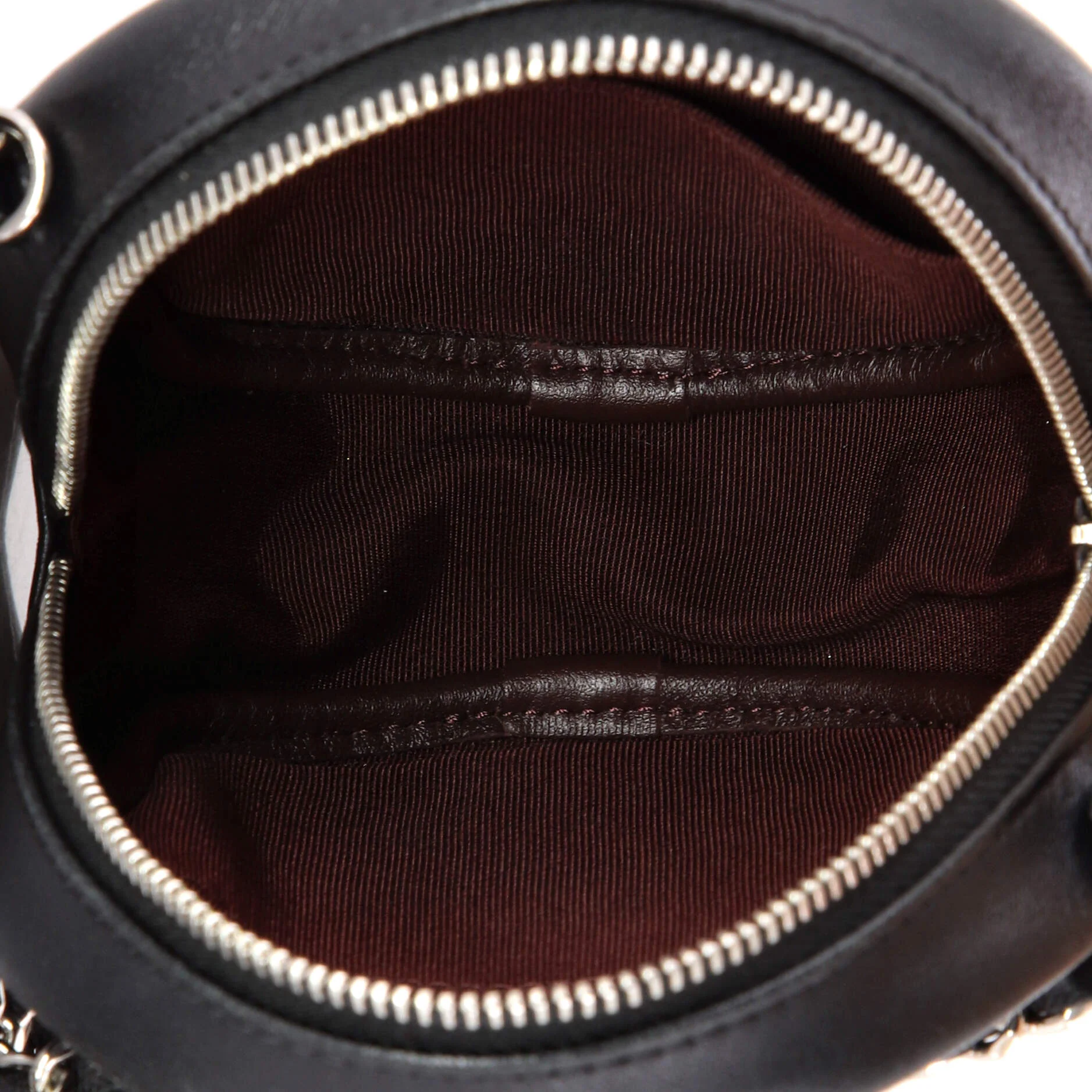Round Clutch with Chain Quilted Lambskin Mini - Image 5