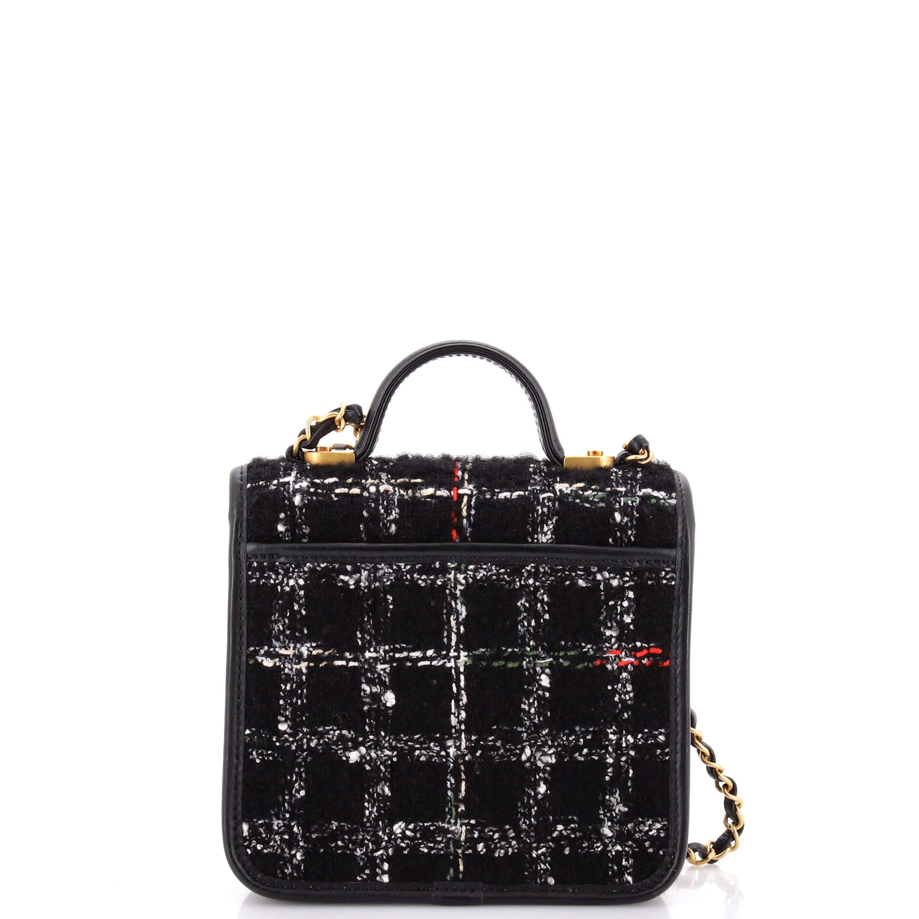 School Memory Top Handle Flap Bag Quilted Tweed Mini - Image 3