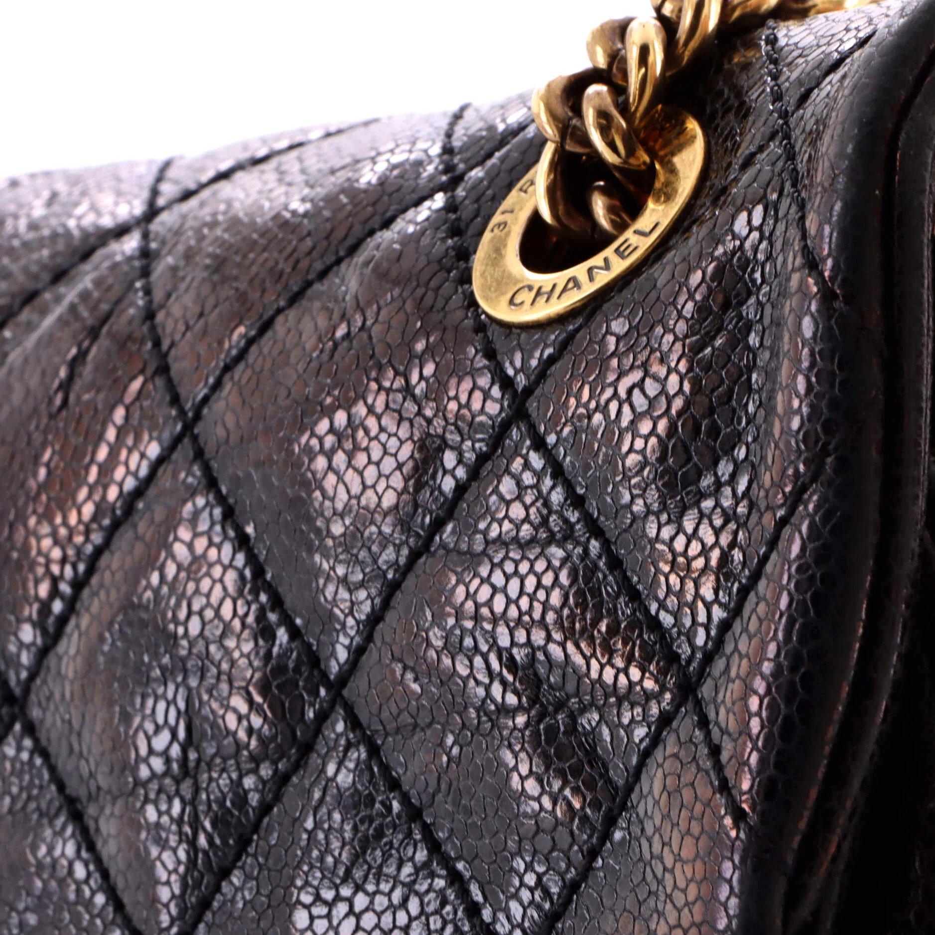 Shiva Flap Bag Quilted Caviar Large - Image 7