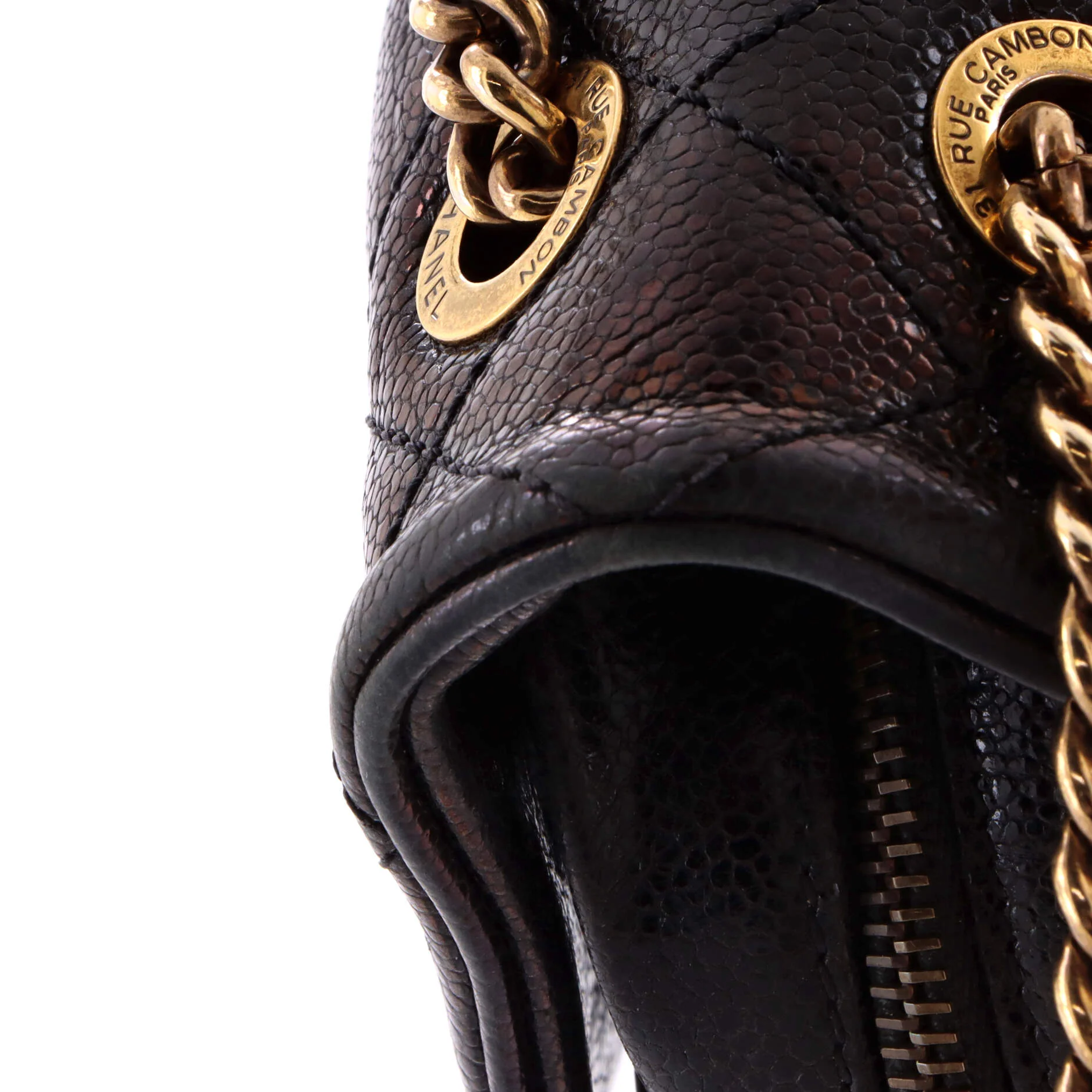 Shiva Flap Bag Quilted Caviar Large - Image 8