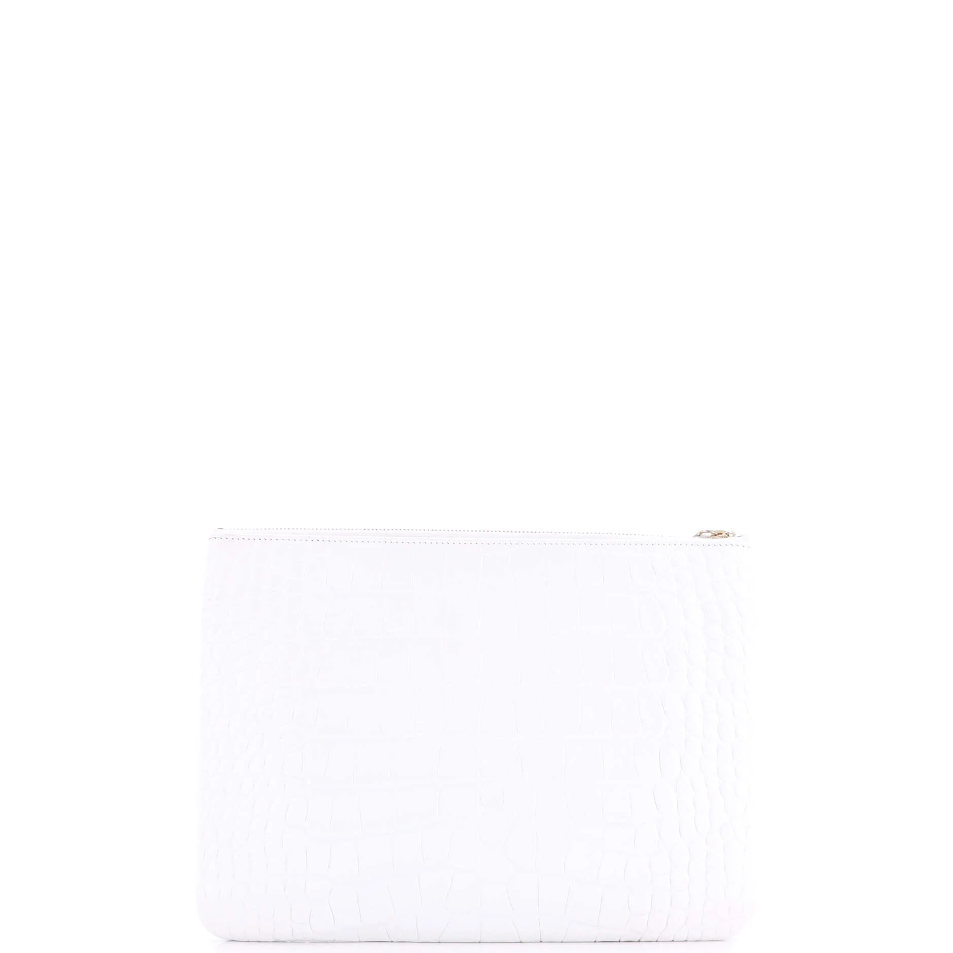 Signature O Case Pouch Printed Crocodile Embossed Calfskin Medium - Image 4