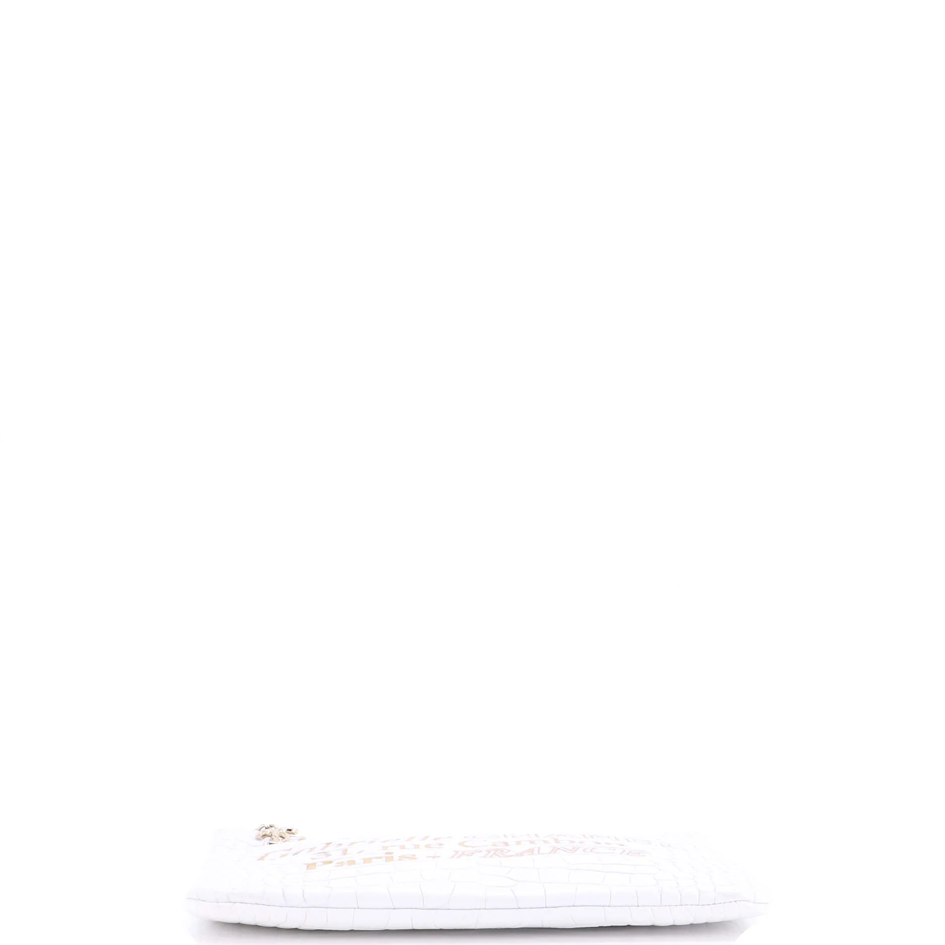 Signature O Case Pouch Printed Crocodile Embossed Calfskin Medium - Image 5