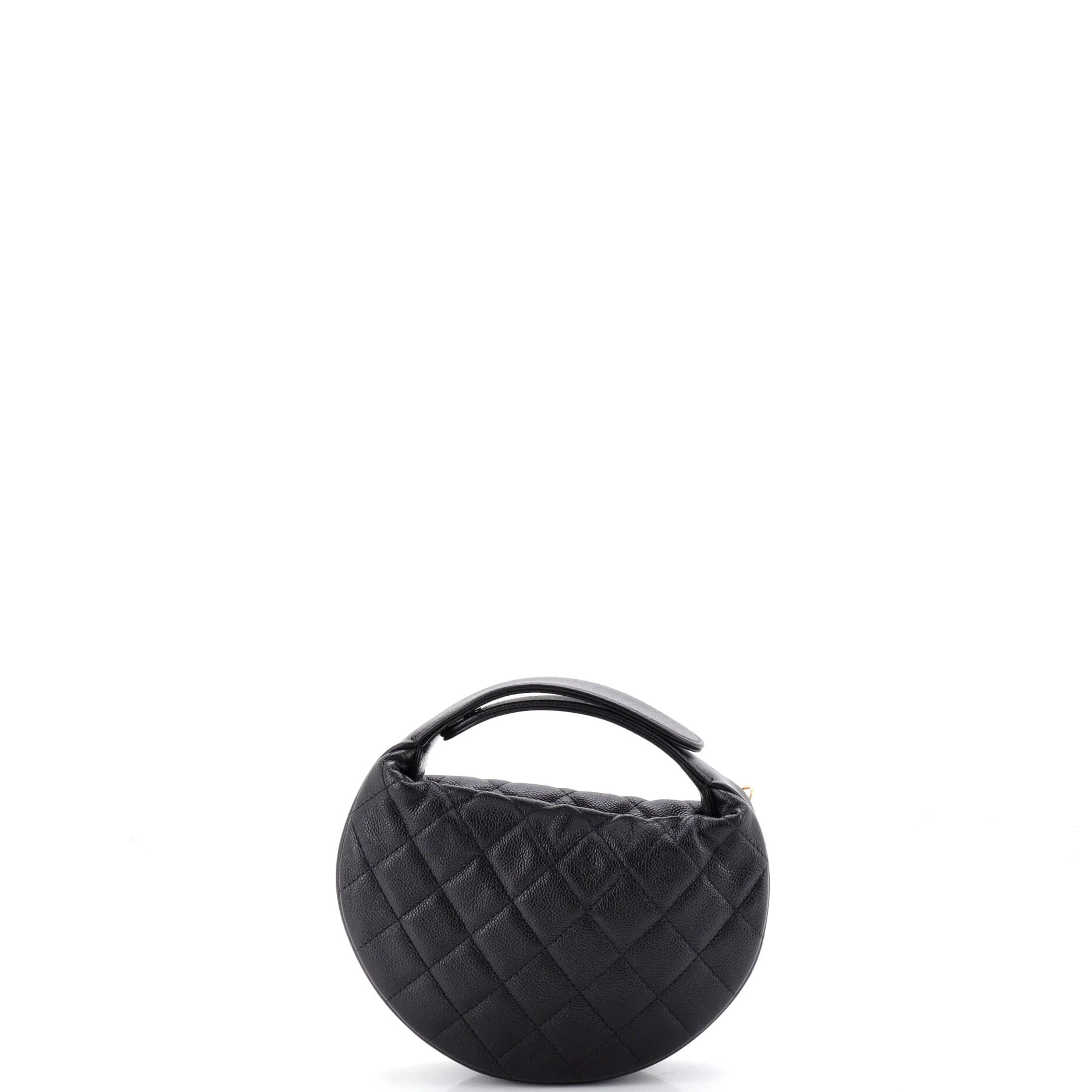 Single Pearl Chain Hobo Pouch Quilted Caviar - Image 3