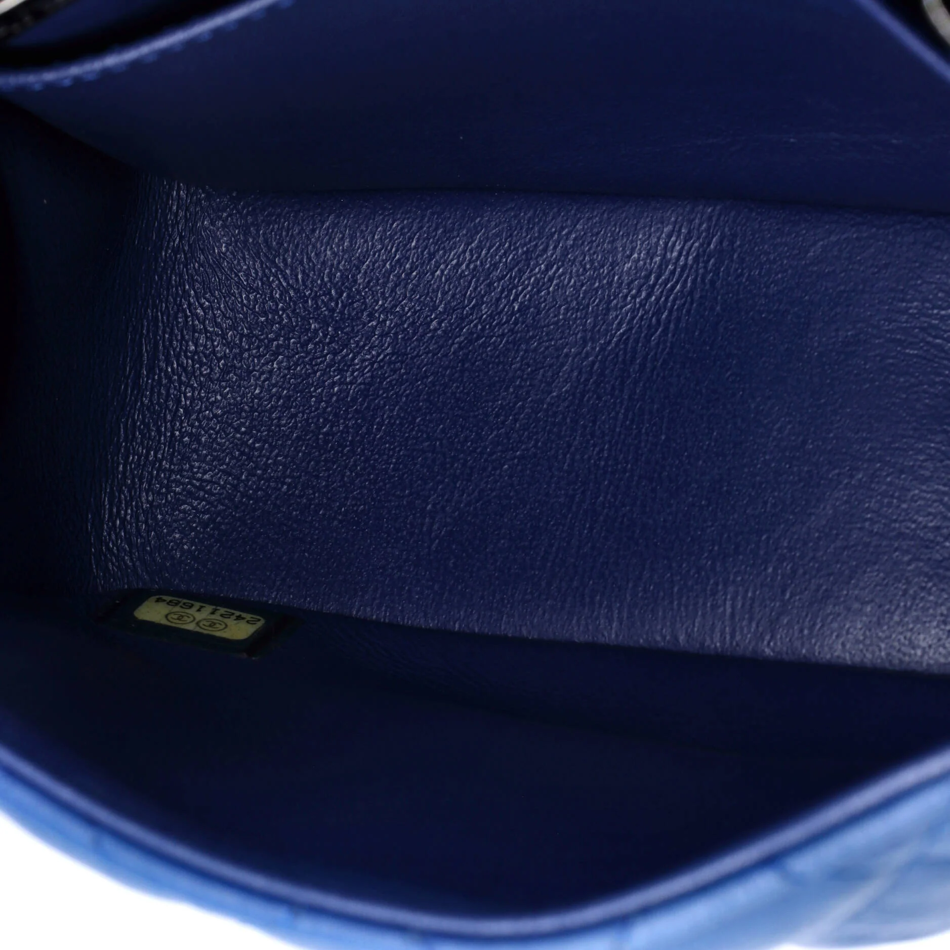 Square Classic Single Flap Bag Quilted Crumpled Calfskin Mini - Image 6