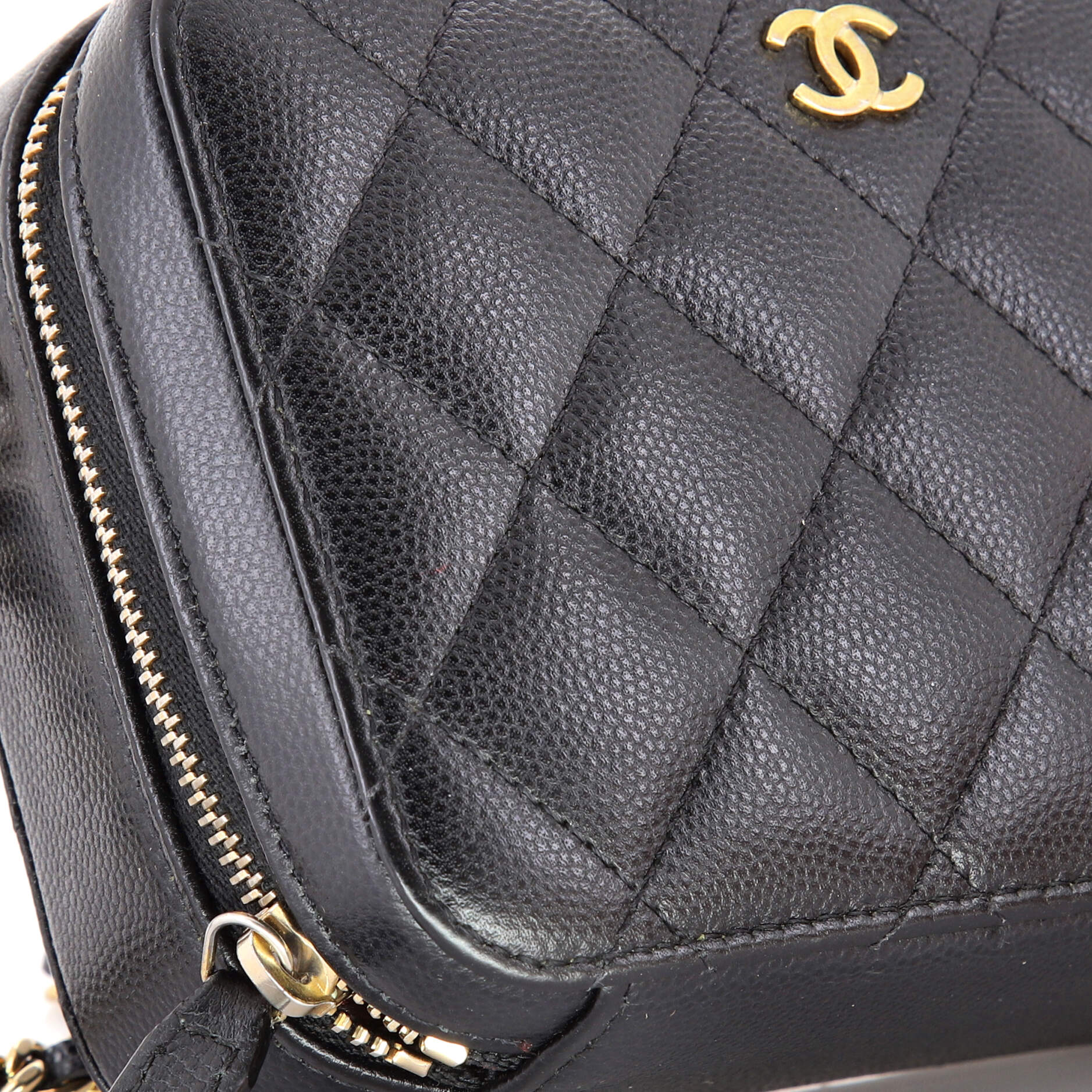 Square CC Chain Camera Bag Quilted Caviar Mini - Image 6