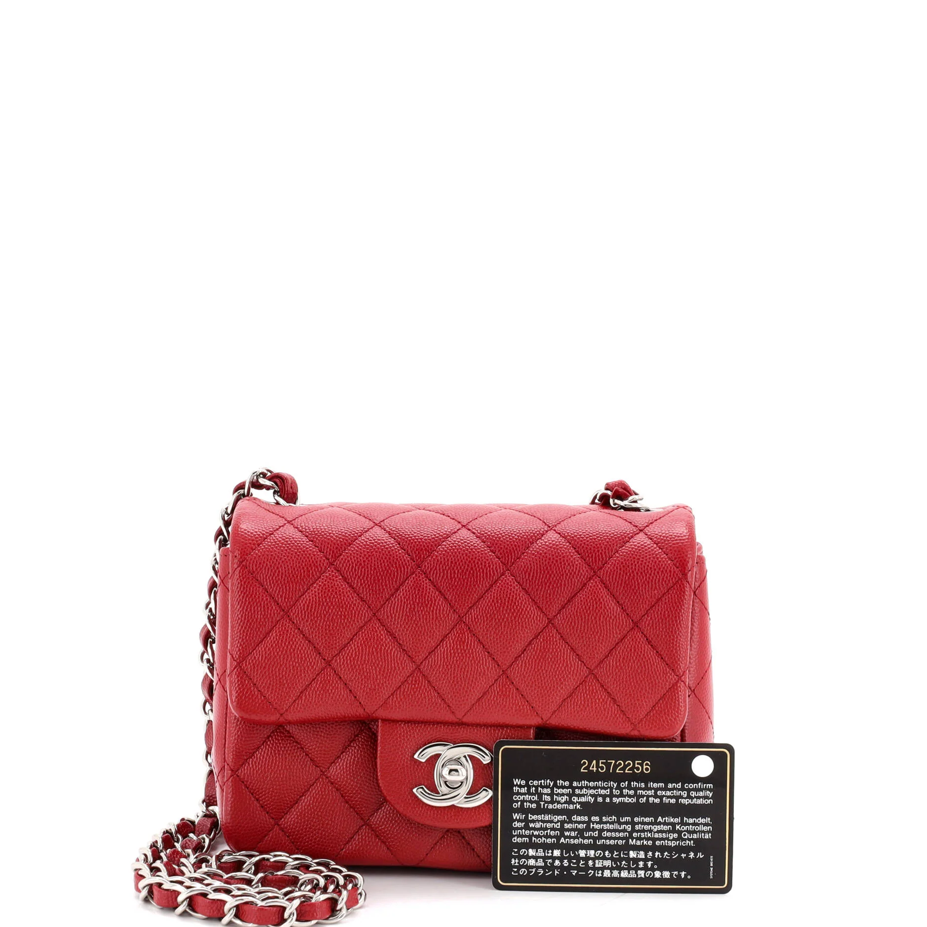 Square Classic Single Flap Bag Quilted Caviar Mini - Image 2