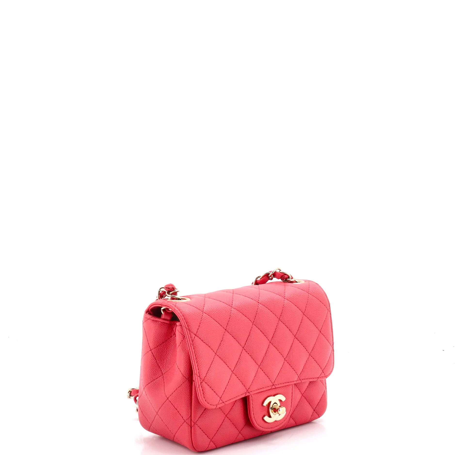 Square Classic Single Flap Bag Quilted Caviar Mini - Image 3