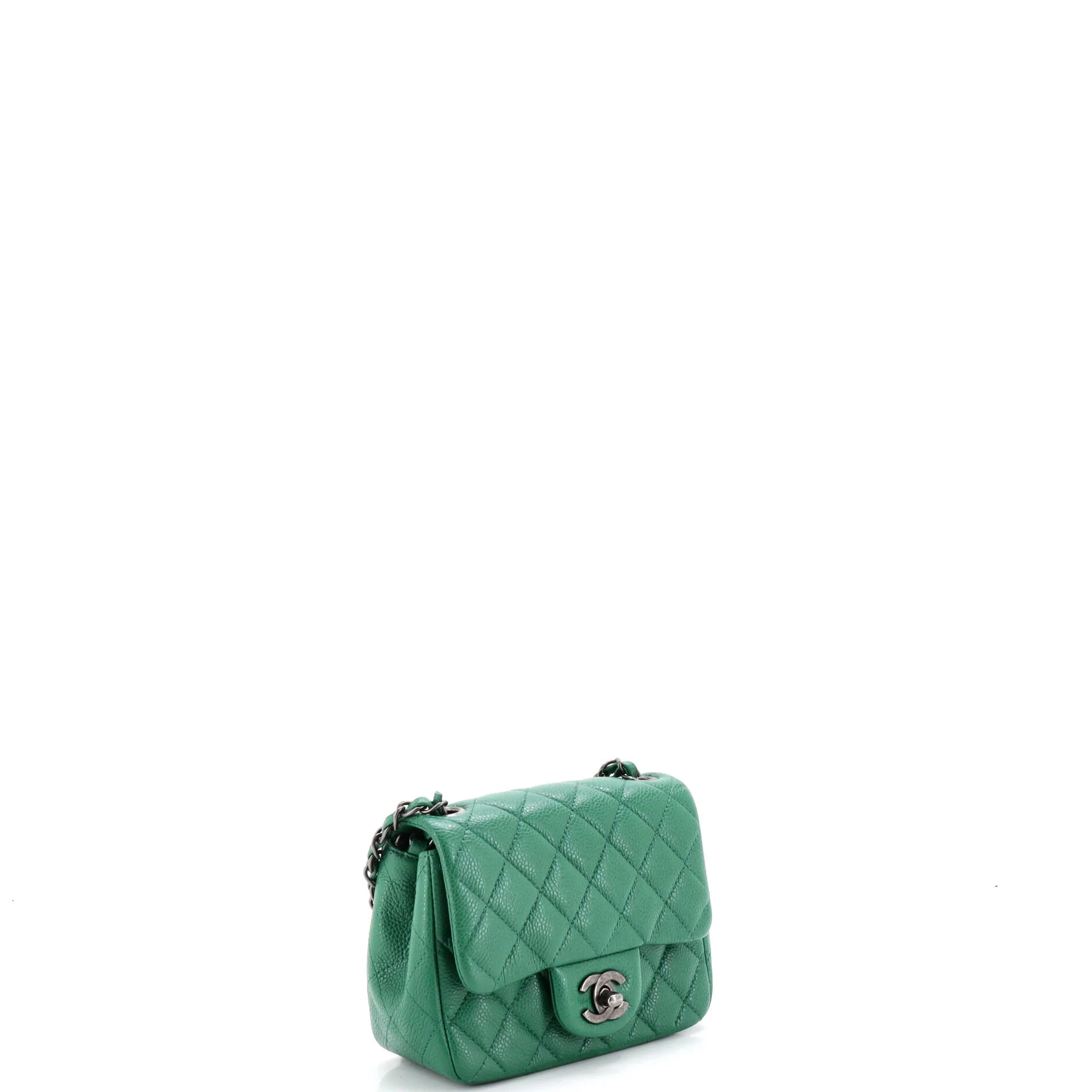 Square Classic Single Flap Bag Quilted Caviar Mini - Image 2