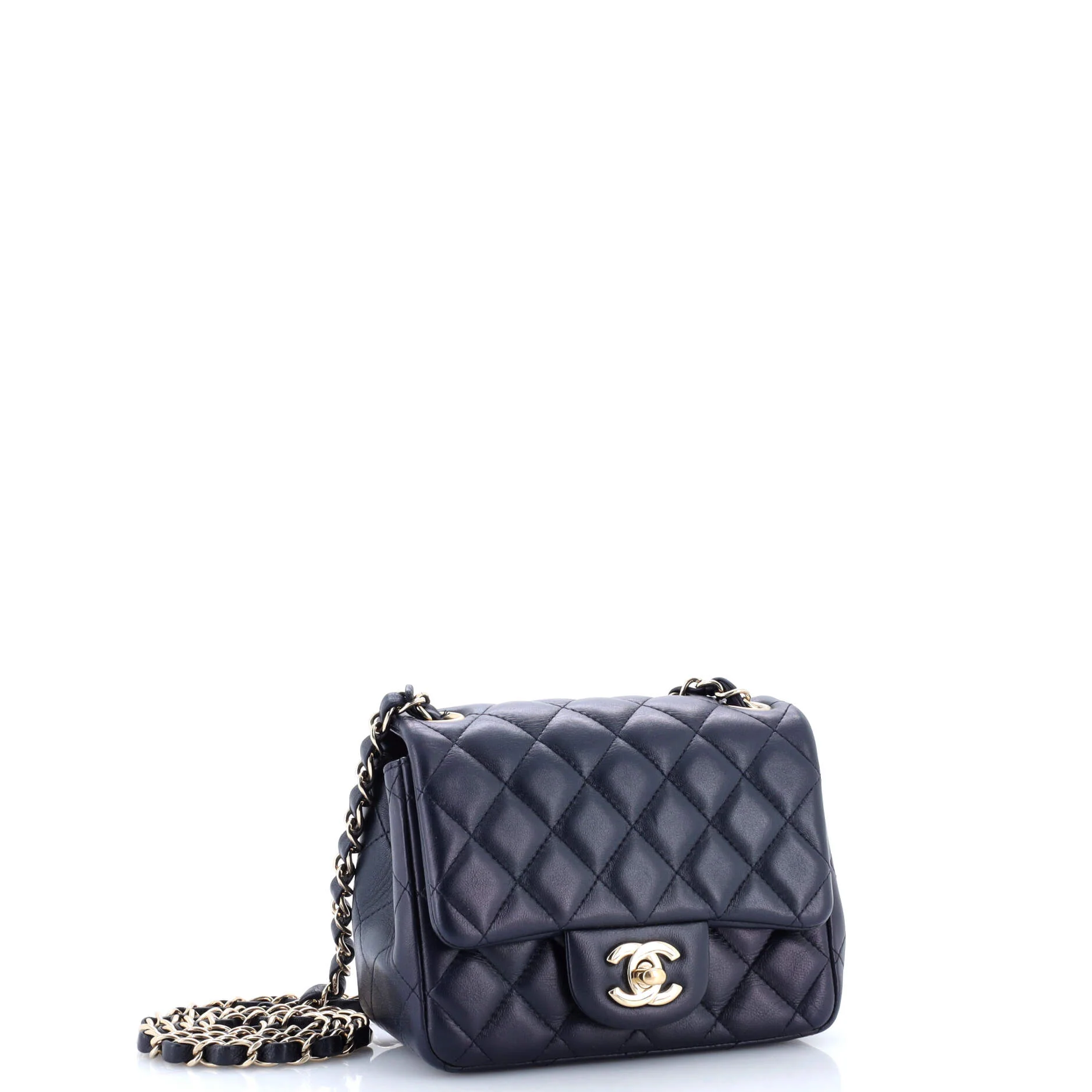 Square Classic Single Flap Bag Quilted Lambskin Mini - Image 2