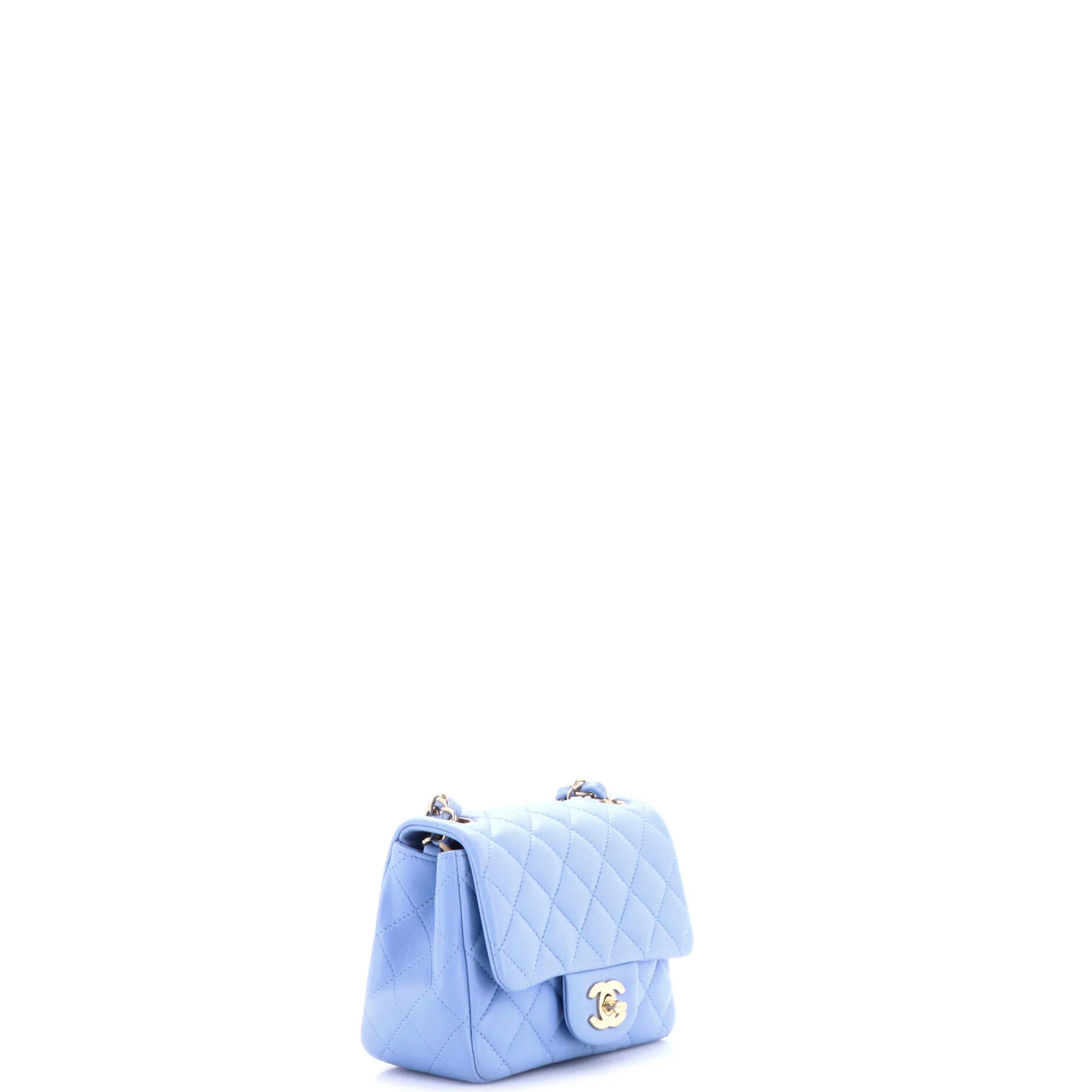 Square Classic Single Flap Bag Quilted Lambskin Mini - Image 3