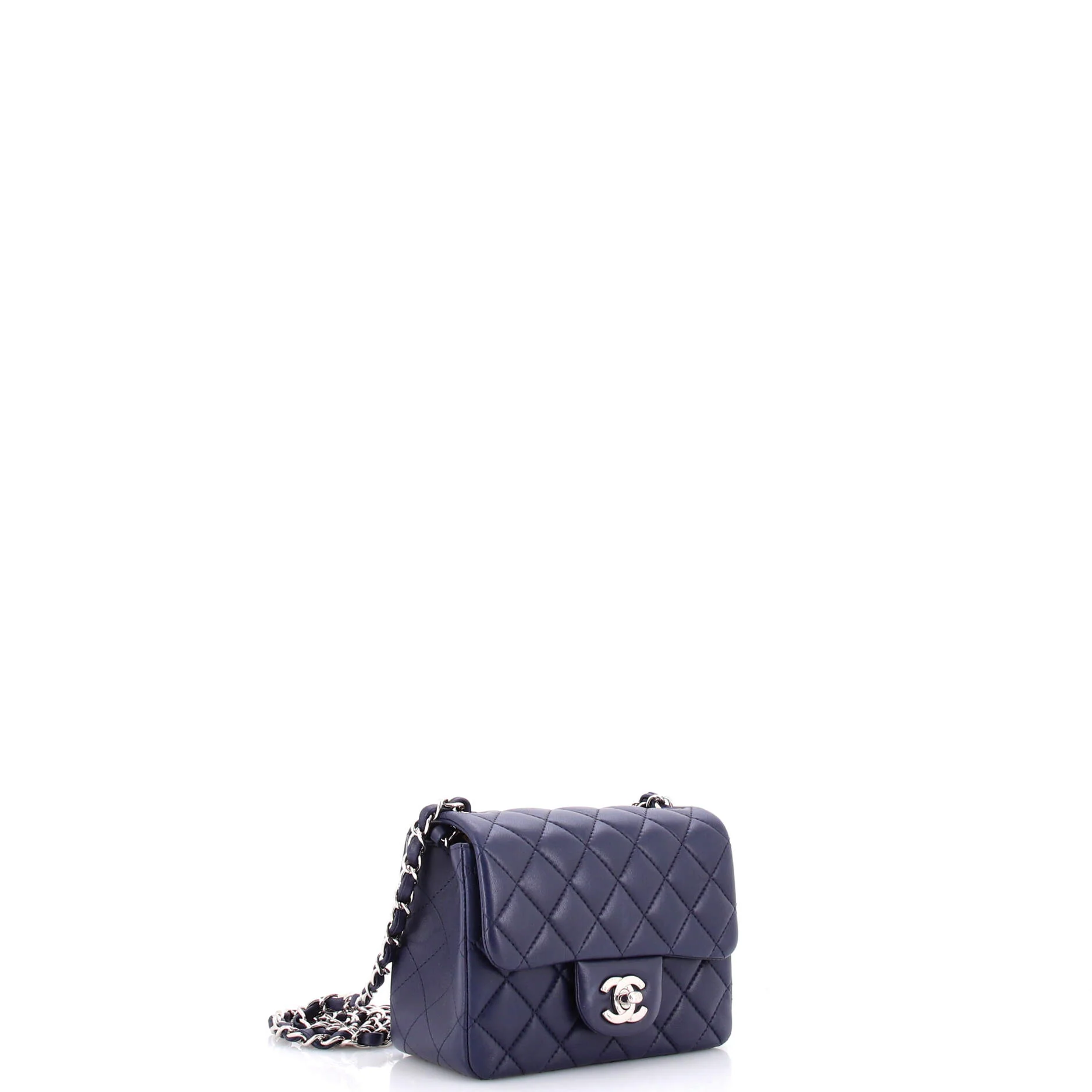 Square Classic Single Flap Bag Quilted Lambskin Mini - Image 3