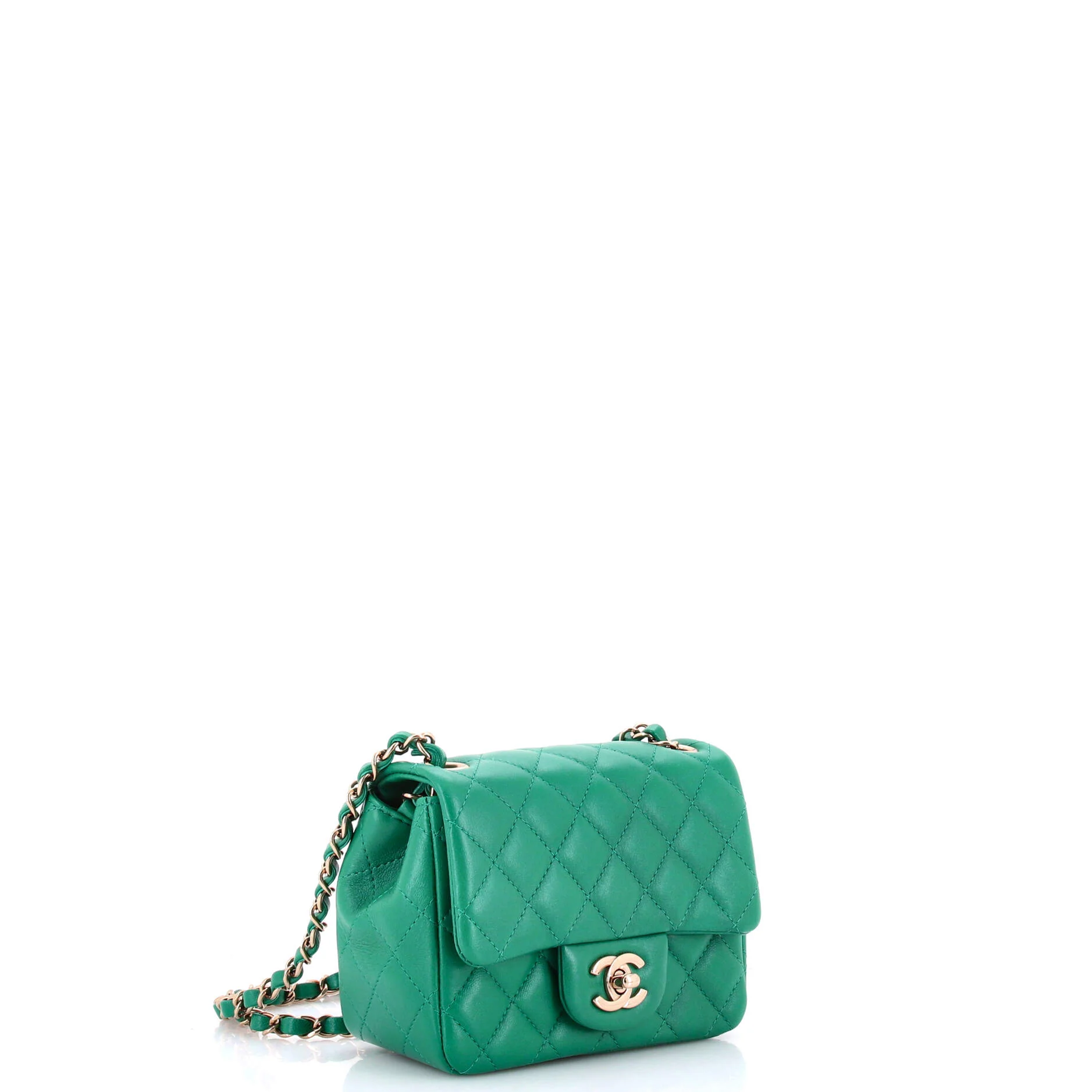 Square Classic Single Flap Bag Quilted Lambskin Mini - Image 2