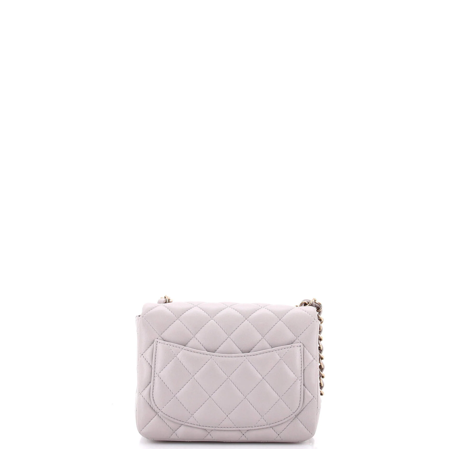 Square Classic Single Flap Bag Quilted Lambskin Mini - Image 3