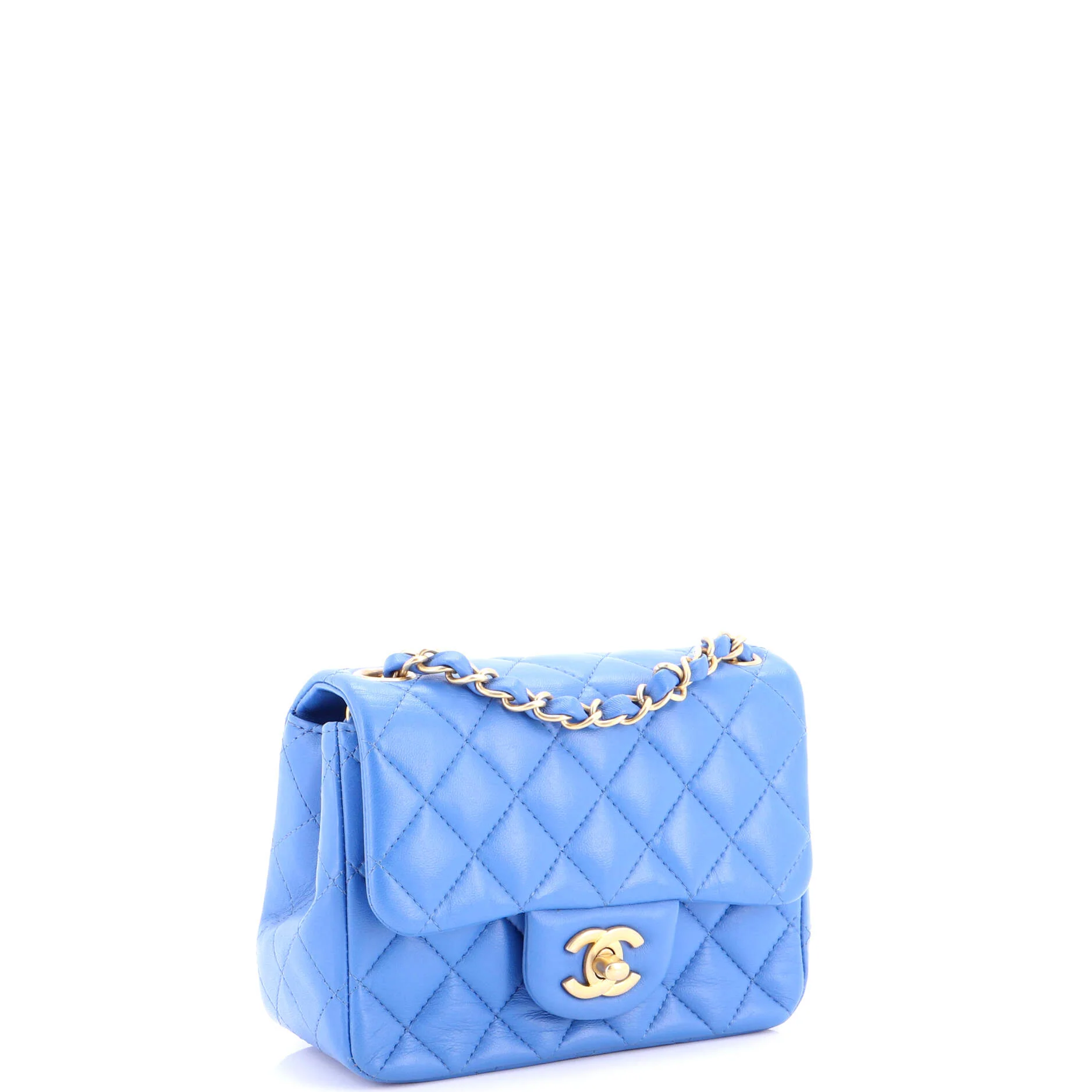 Square Classic Single Flap Bag Quilted Lambskin Mini - Image 3