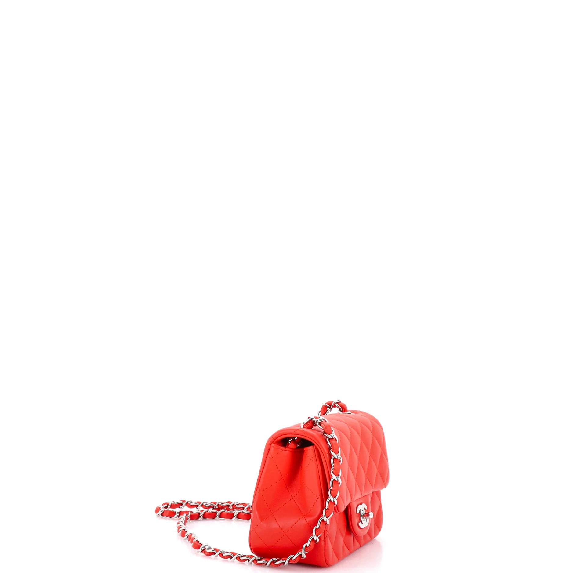 Square Classic Single Flap Bag Quilted Lambskin Mini - Image 3