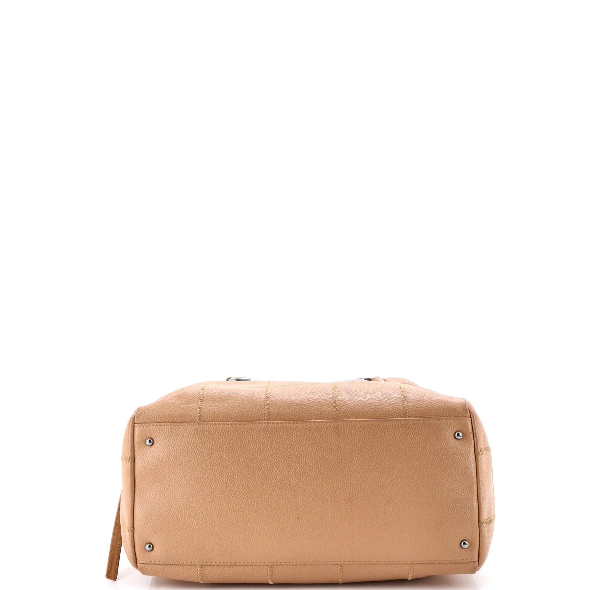 Square Stitch Bowler Bag Quilted Caviar Medium - Image 4