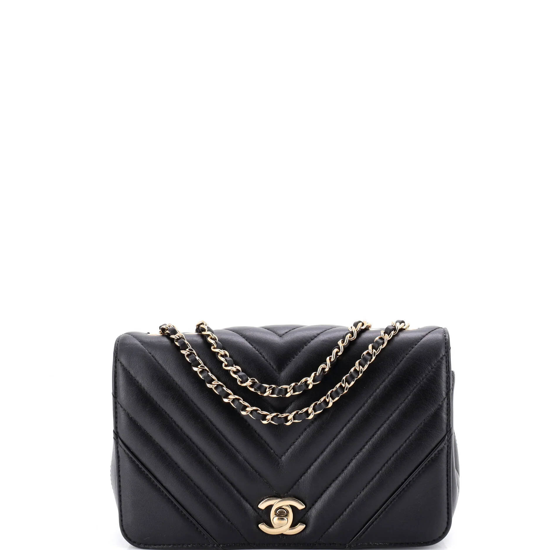 Statement Flap Bag Chevron Calfskin Mini