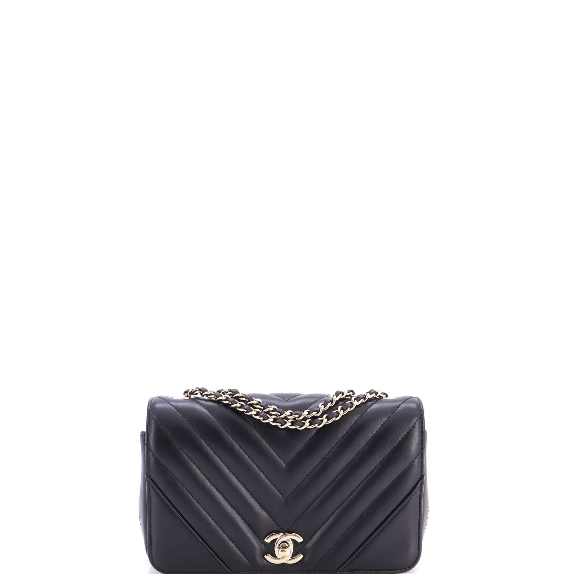 Statement Flap Bag Chevron Calfskin Mini