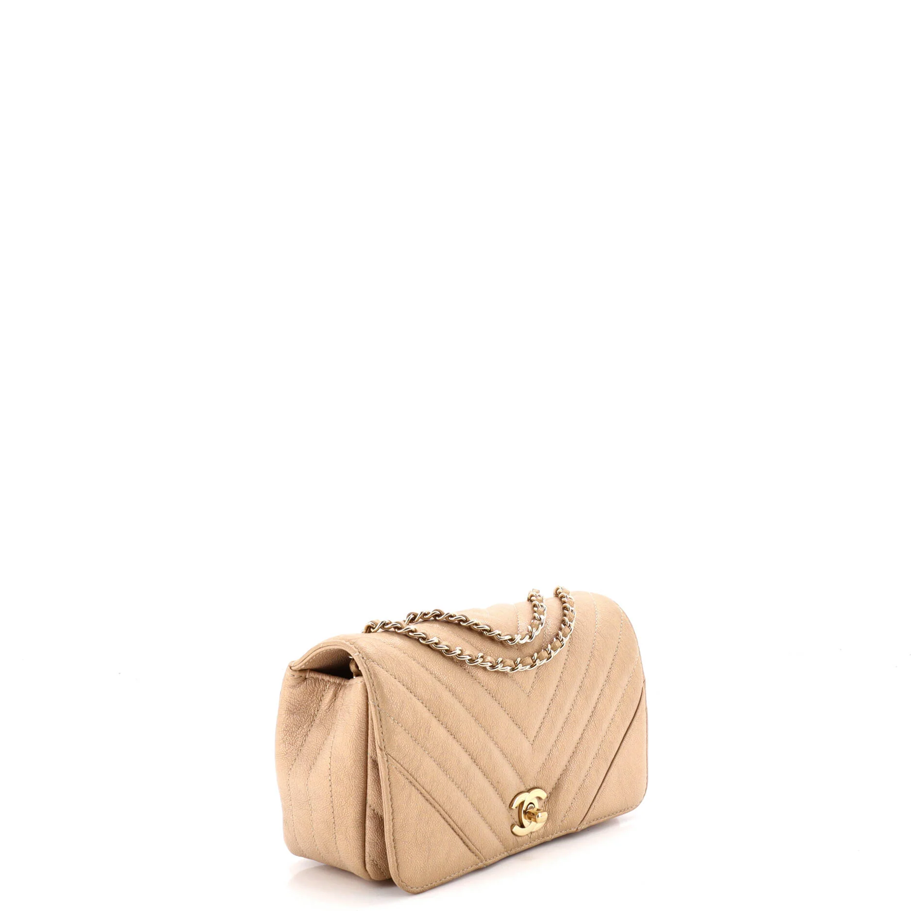 Statement Flap Bag Chevron Iridescent Caviar Mini - Image 2
