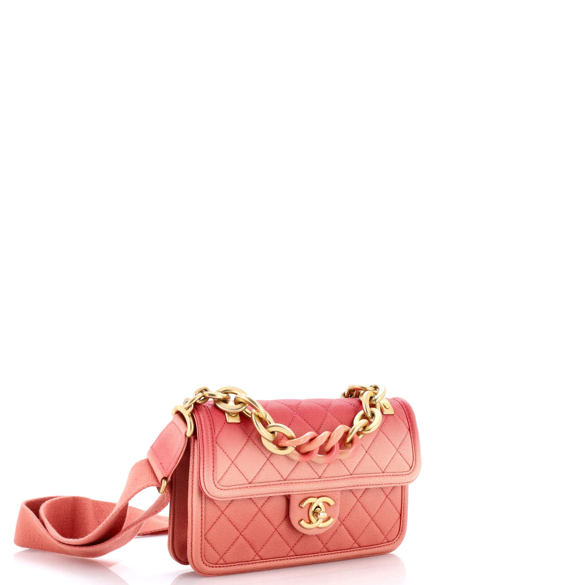Sunset On The Sea Flap Bag Quilted Caviar Small - Image 2
