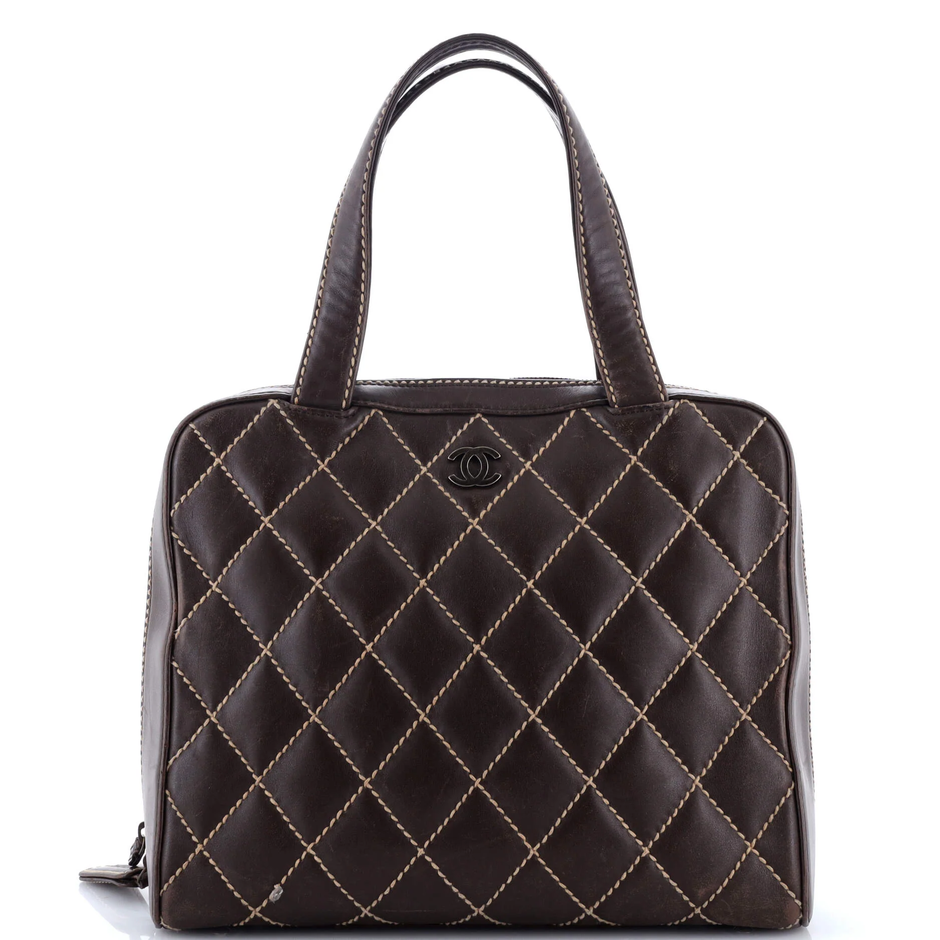 Surpique Zip Around Satchel Quilted Leather Medium