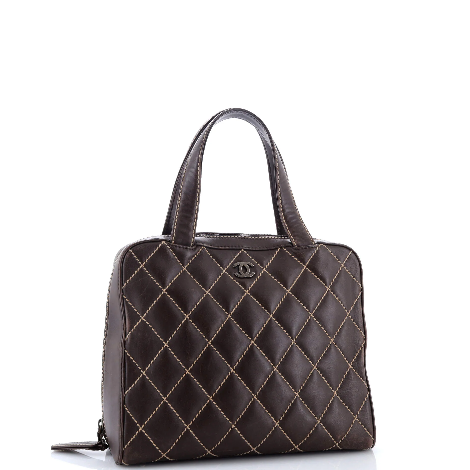 Surpique Zip Around Satchel Quilted Leather Medium - Image 2
