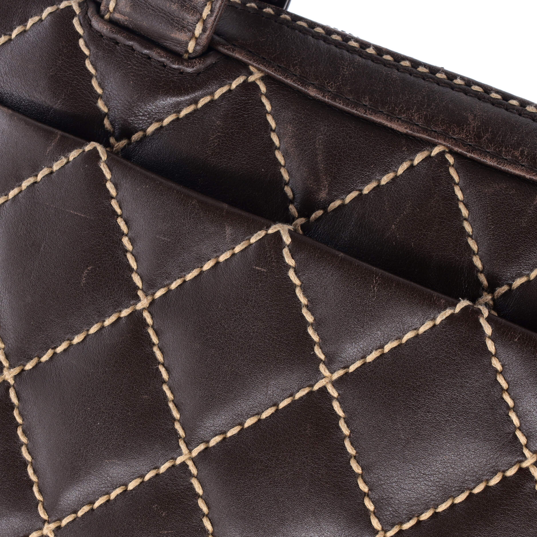 Surpique Zip Around Satchel Quilted Leather Medium - Image 7