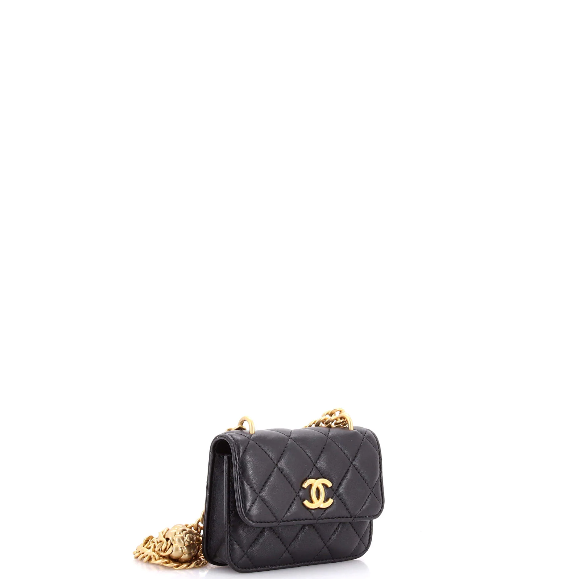 Sweet Camellia Flap Clutch with Chain Quilted Lambskin Mini - Image 2