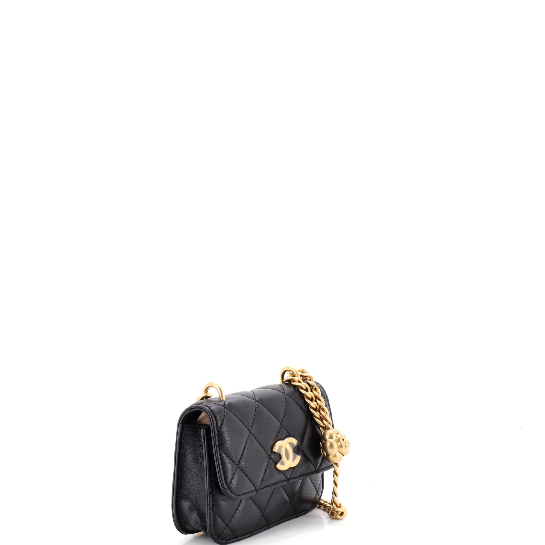 Sweet Camellia Flap Clutch with Chain Quilted Lambskin Mini - Image 2