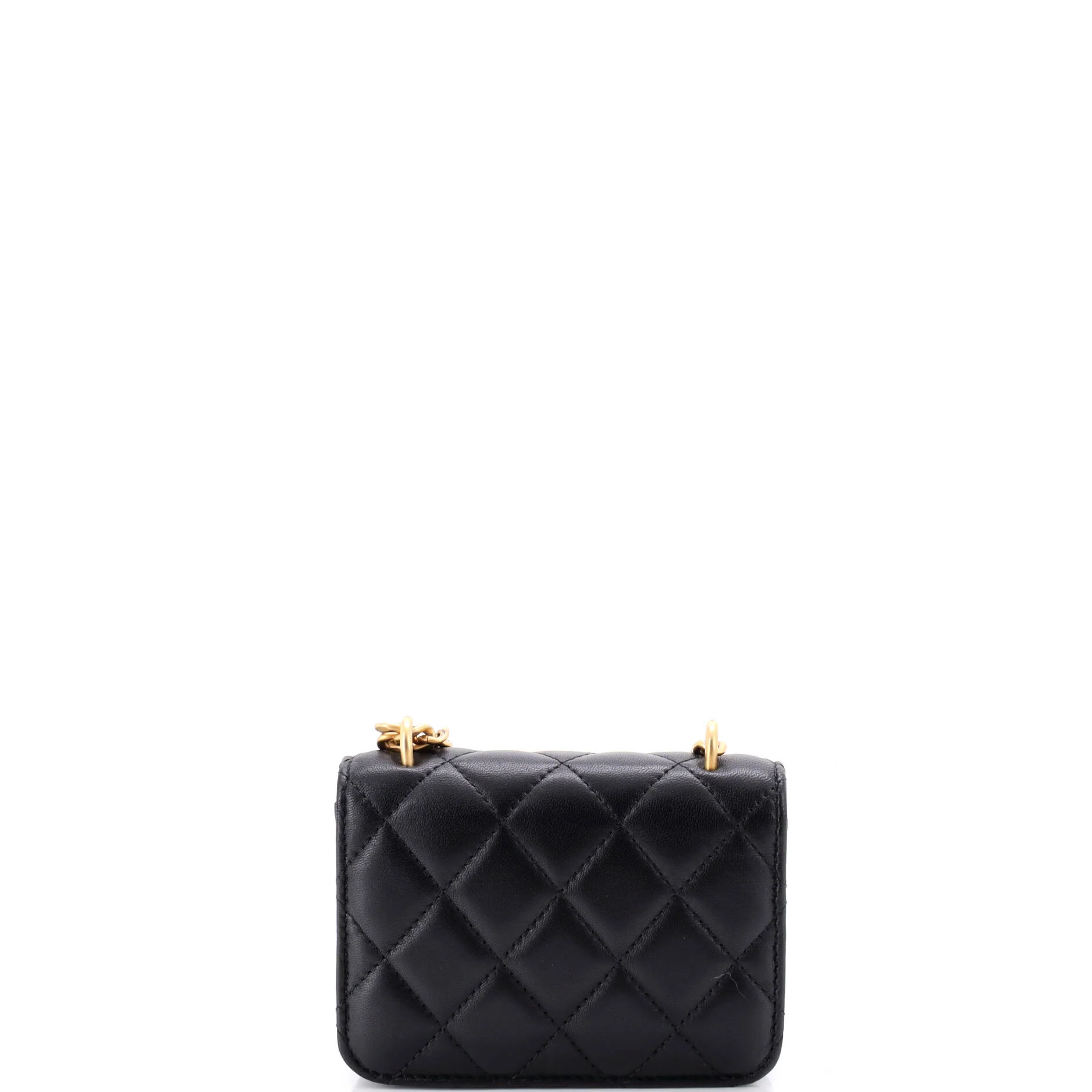 Sweet Camellia Flap Clutch with Chain Quilted Lambskin Mini - Image 3