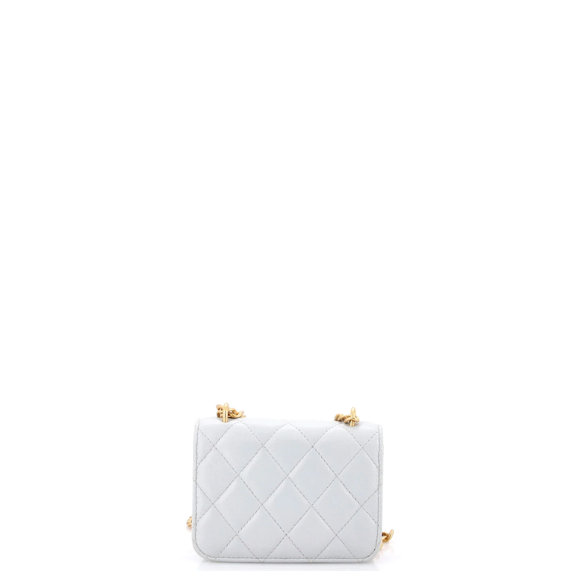 Sweet Camellia Flap Clutch with Chain Quilted Lambskin Mini - Image 3