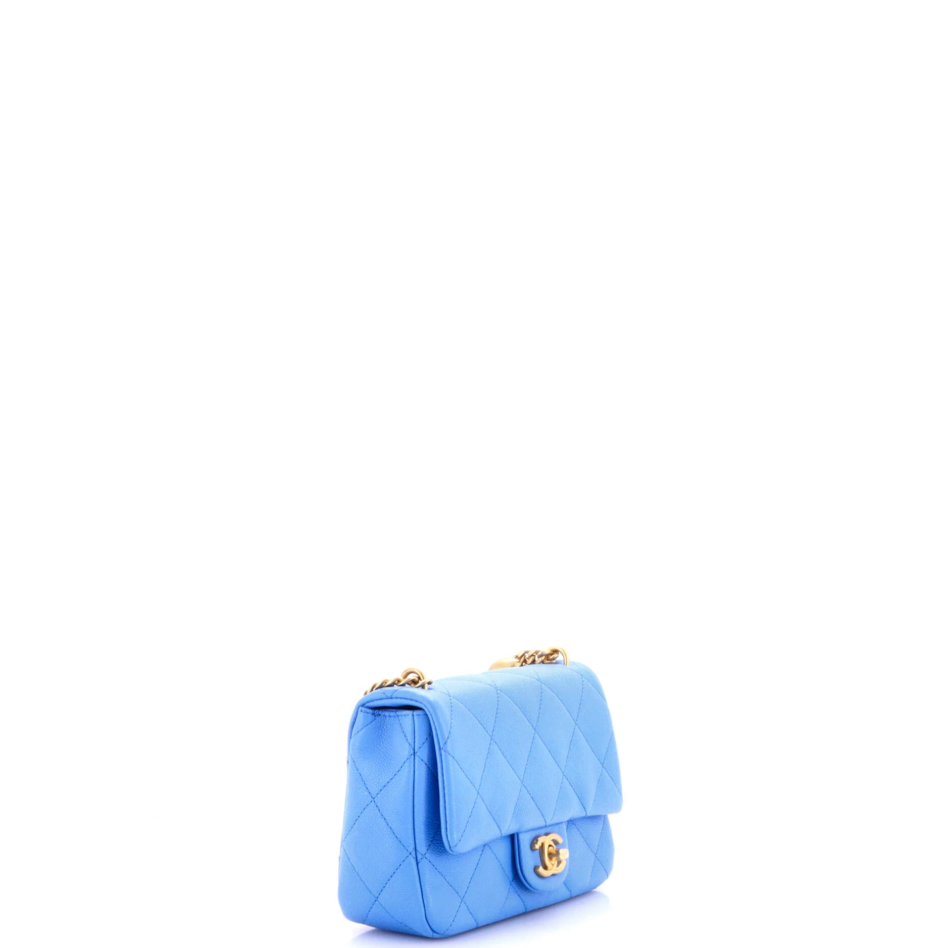 Sweet Heart Chain Flap Bag Quilted Caviar Mini - Image 2