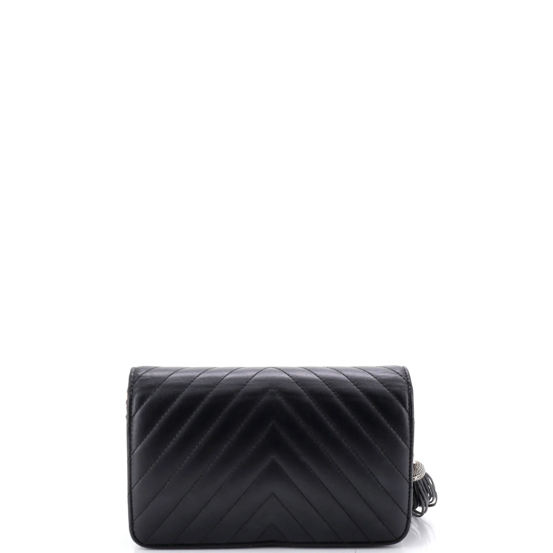 Tassel Wallet on Chain Chevron Calfskin - Image 4