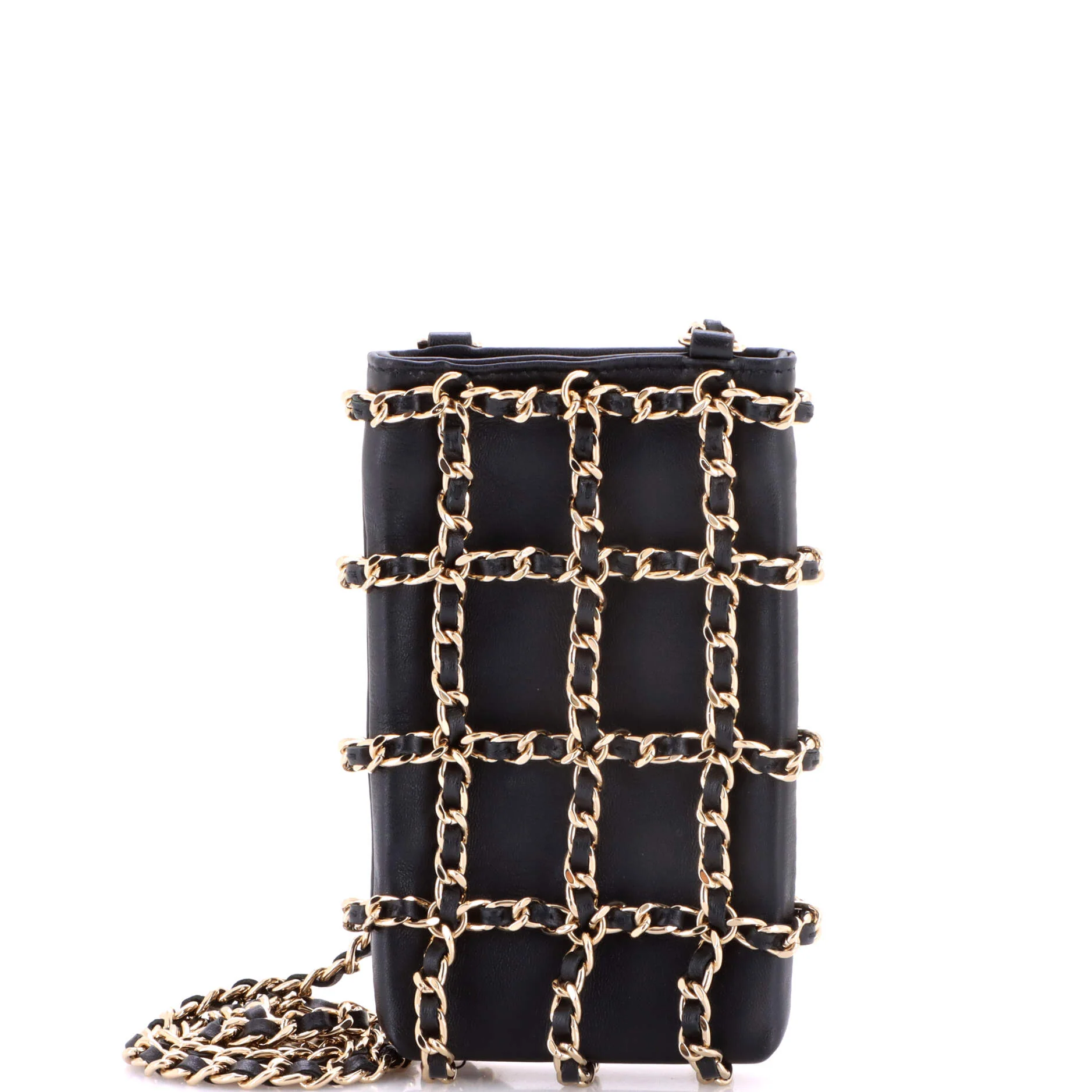 Tech Me Out Clutch With Chain Lambskin
