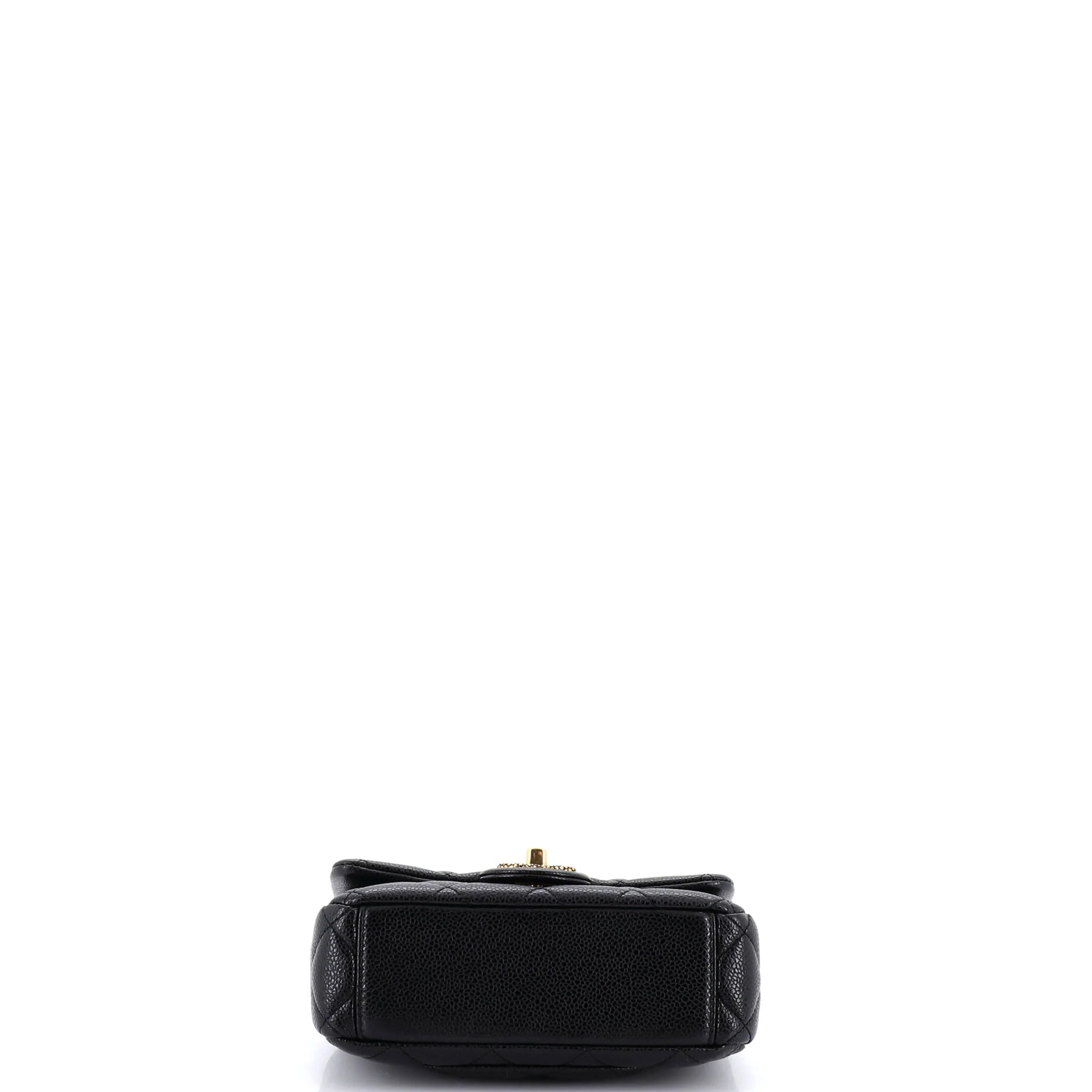Textured CC Classic Single Flap Bag Quilted Caviar Mini - Image 4