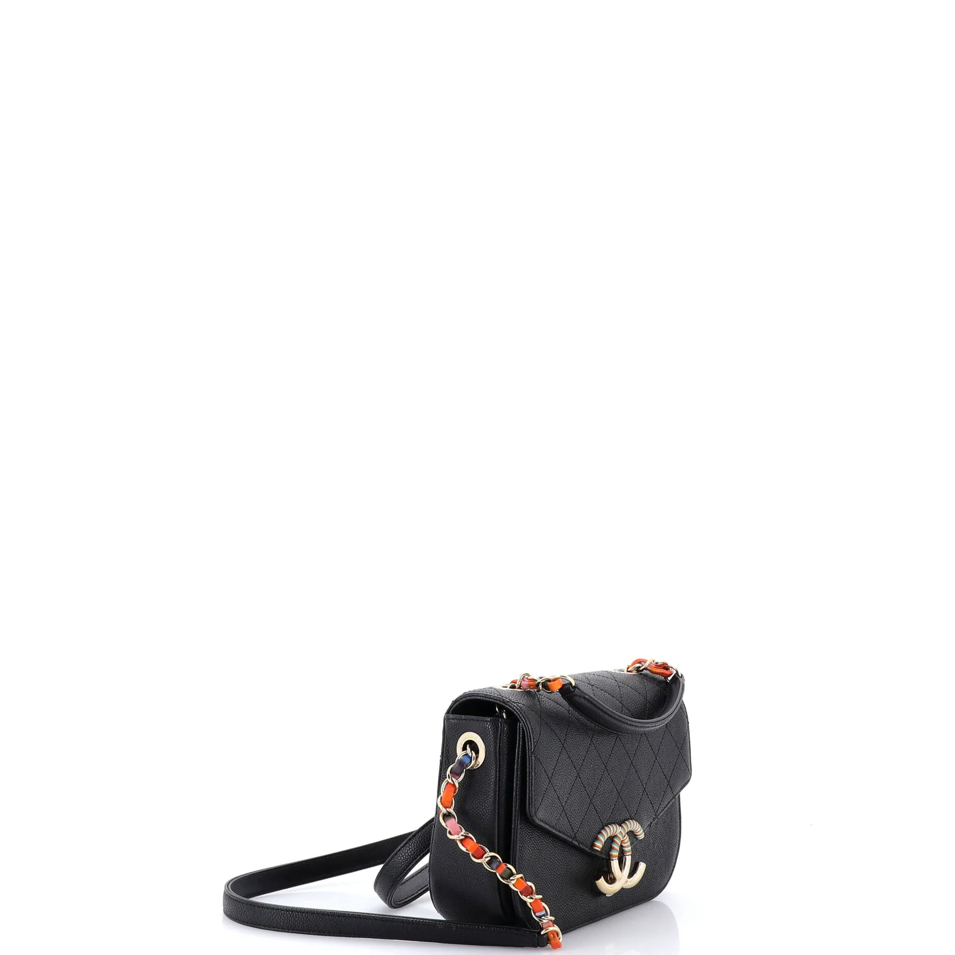 Thread Around Flap Bag Quilted Caviar Small - Image 2