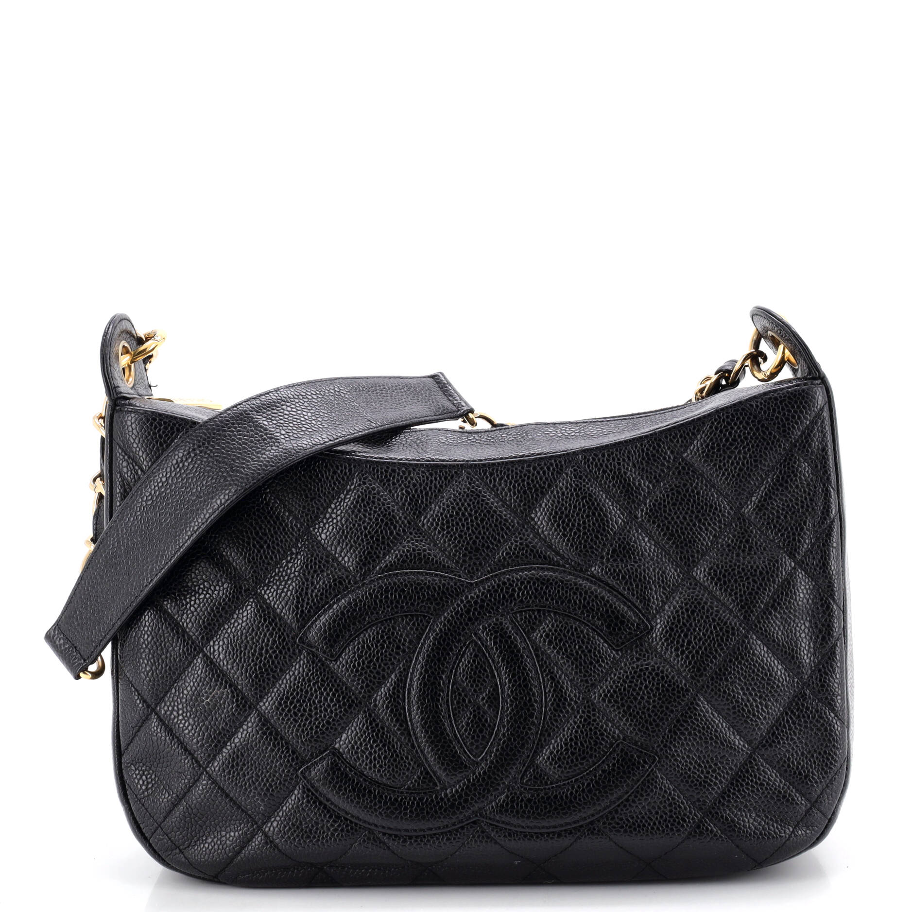 Timeless CC Chain Shoulder Bag Quilted Caviar Medium