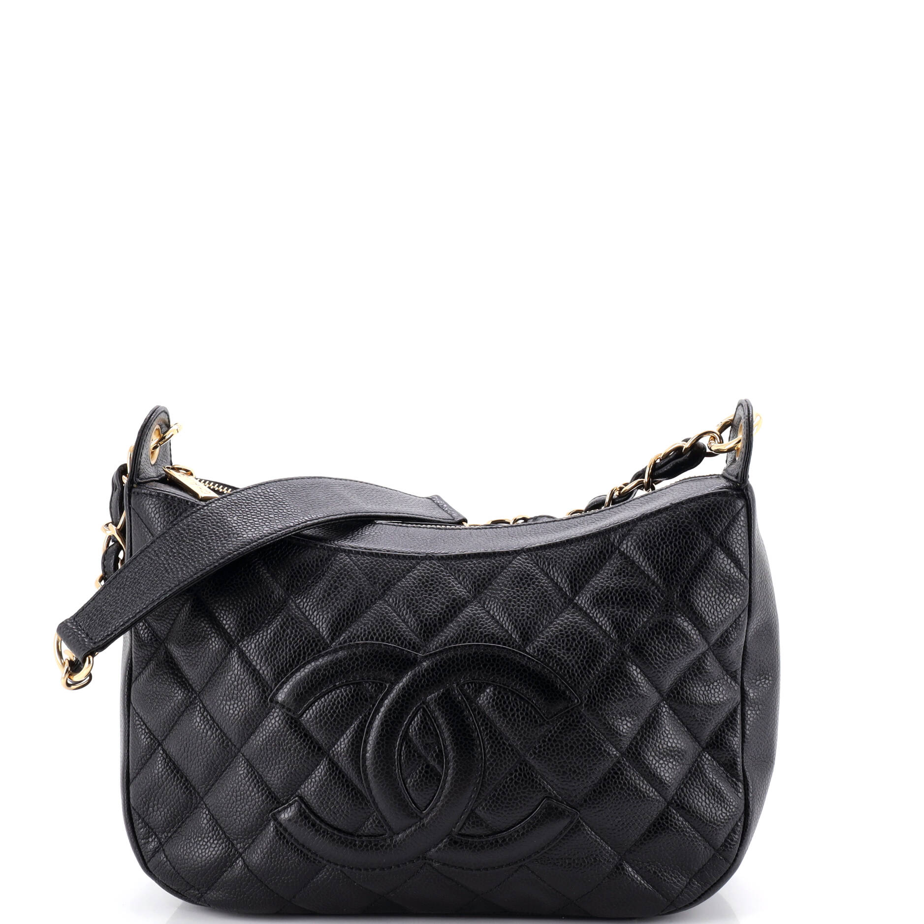 Timeless CC Chain Shoulder Bag Quilted Caviar Medium