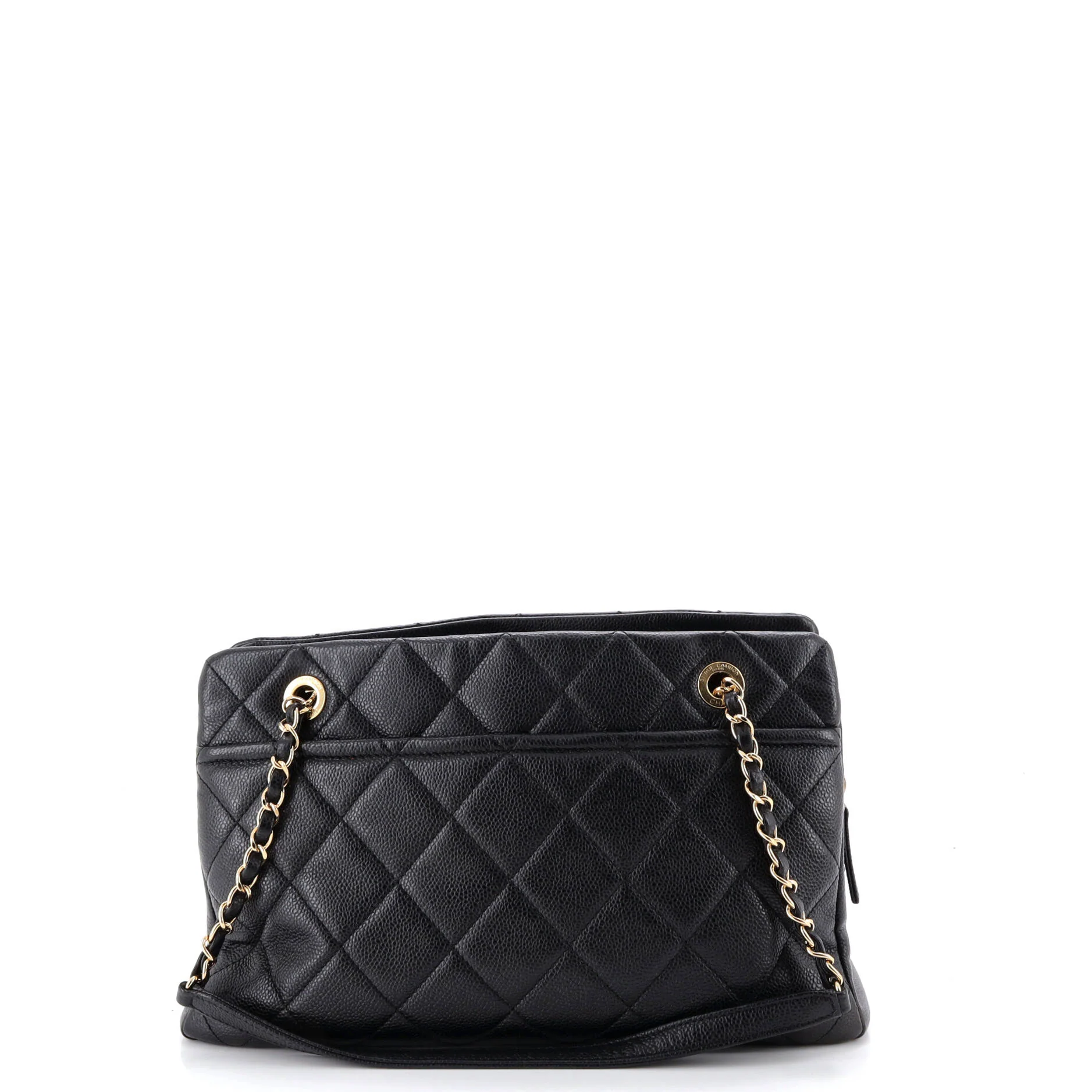 Timeless CC Shopping Tote Quilted Caviar Medium - Image 3