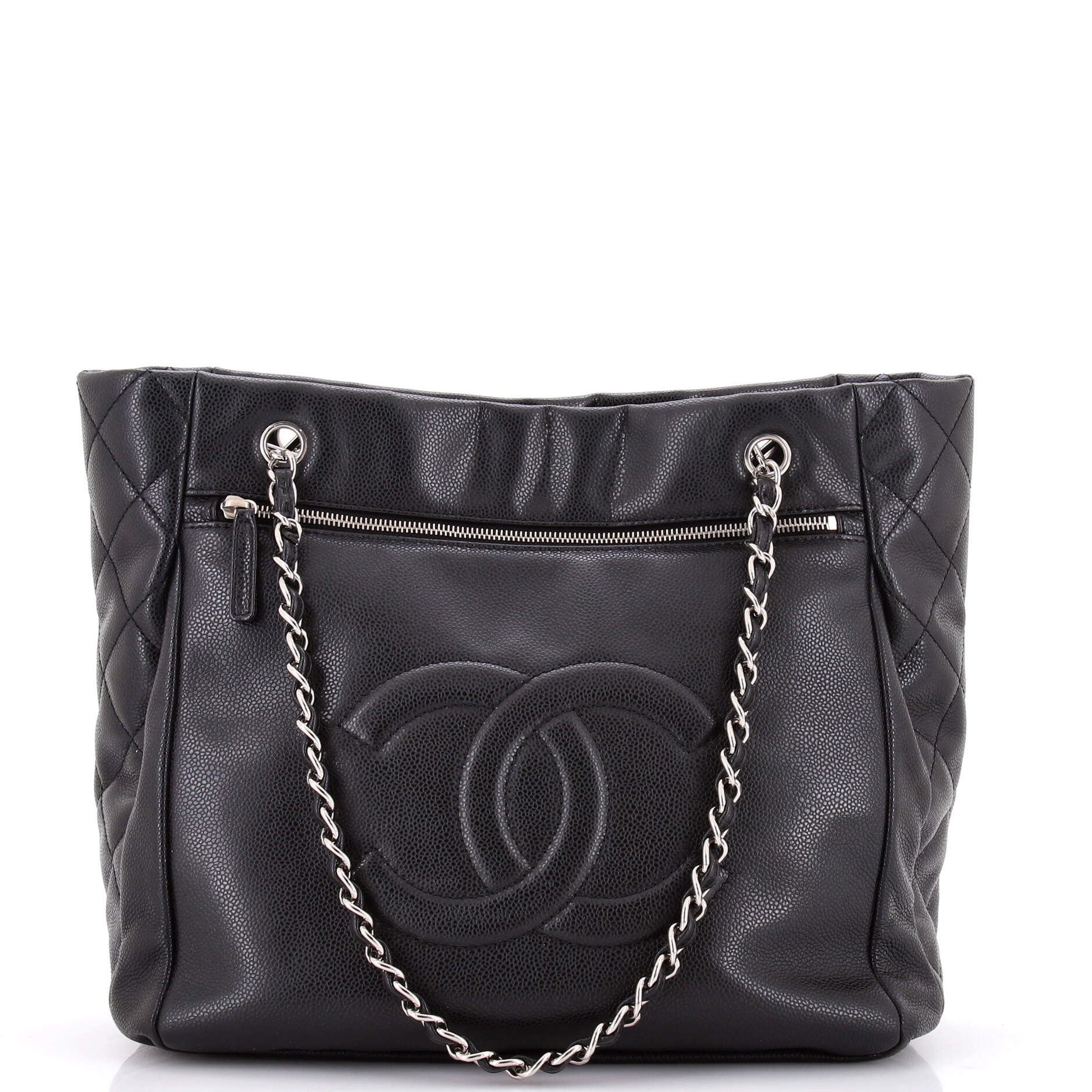 Timeless Pocket Tote Soft Caviar North South