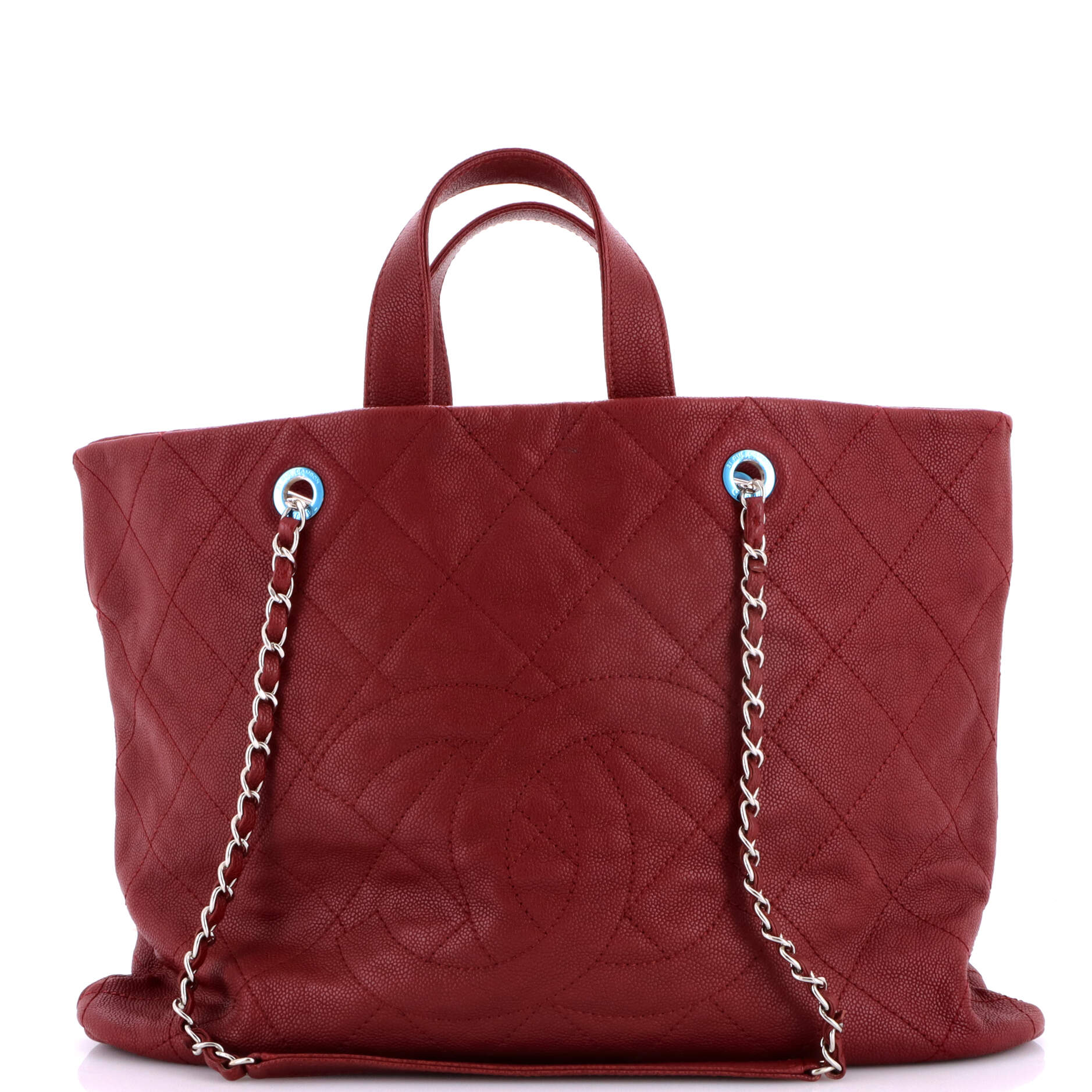 Timeless Shopping Tote Quilted Caviar Large