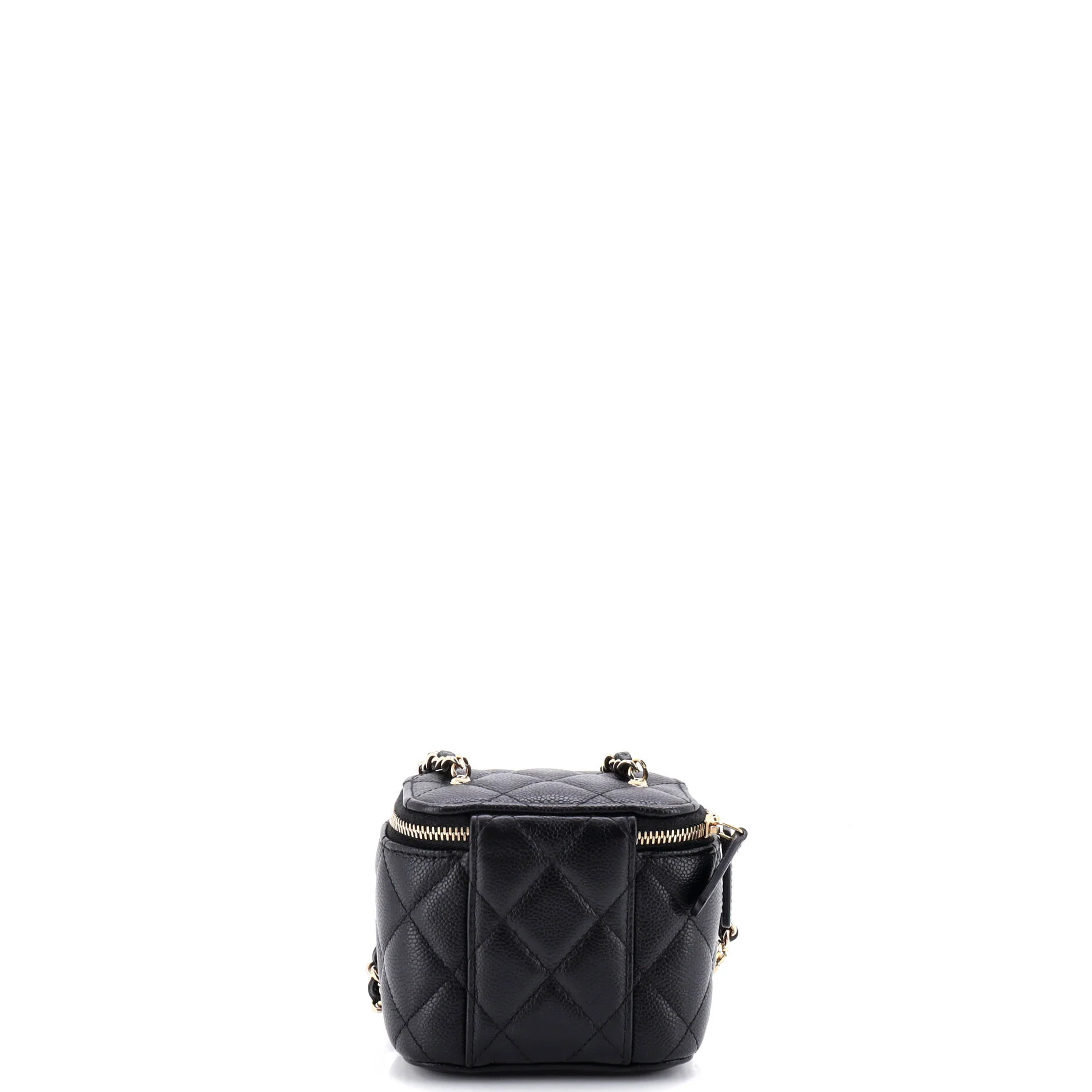 Tiny CC Link Vanity Case with Chain Quilted Caviar Mini - Image 4