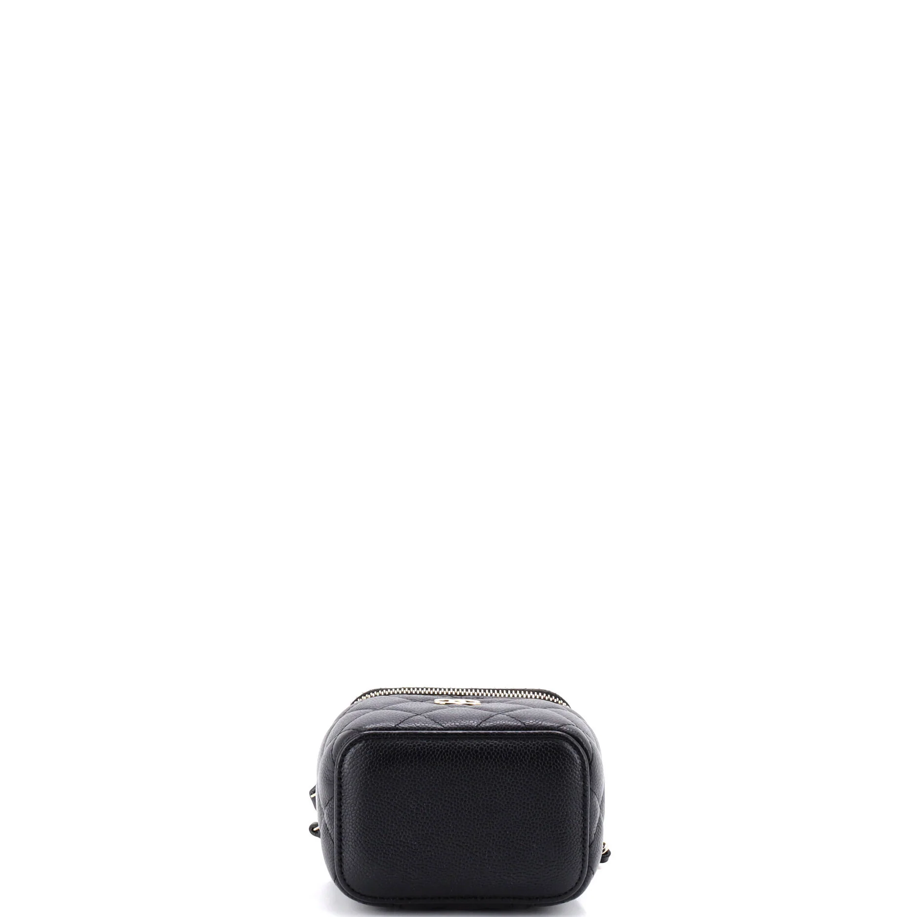 Tiny CC Link Vanity Case with Chain Quilted Caviar Mini - Image 5