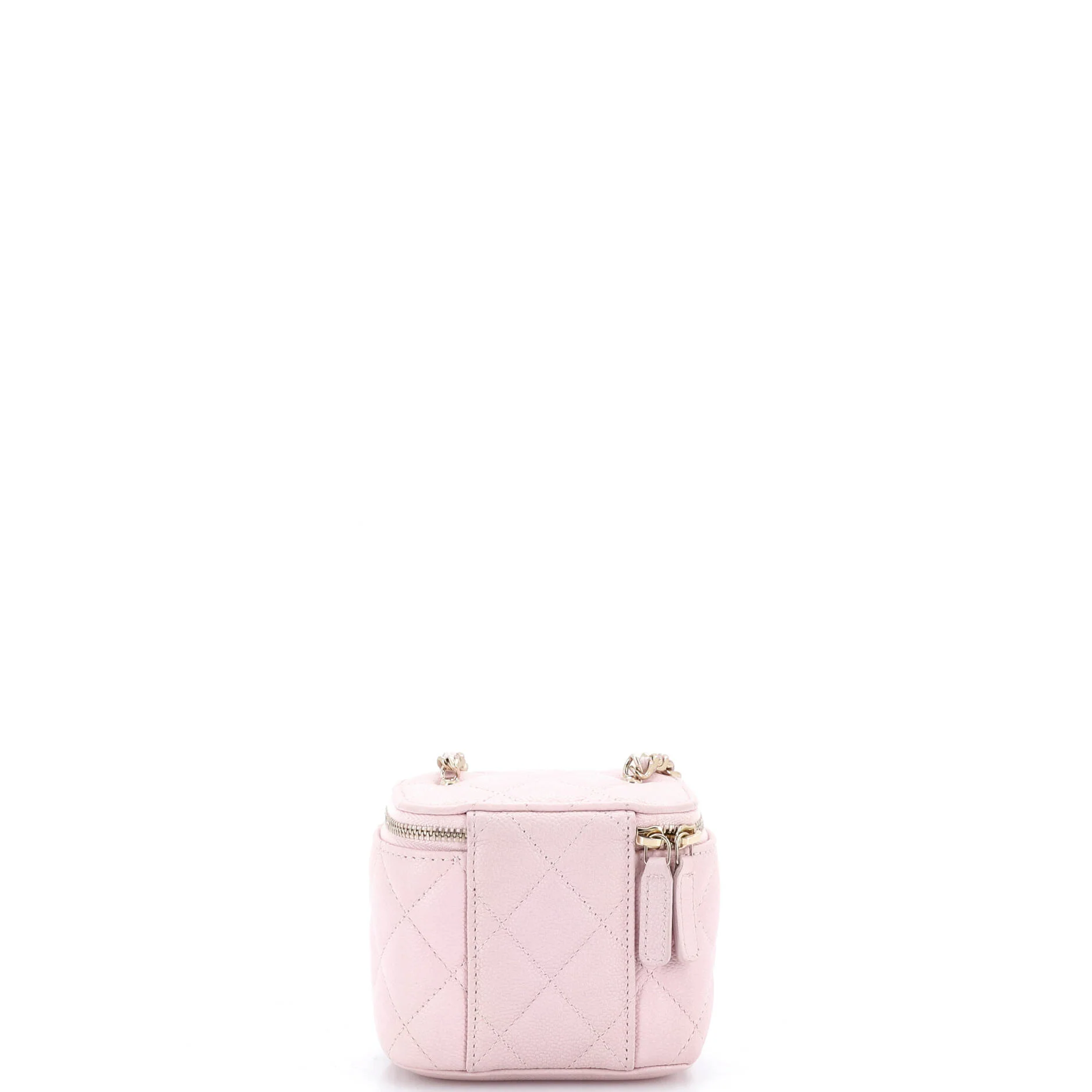 Tiny CC Link Vanity Case with Chain Quilted Caviar Mini - Image 4
